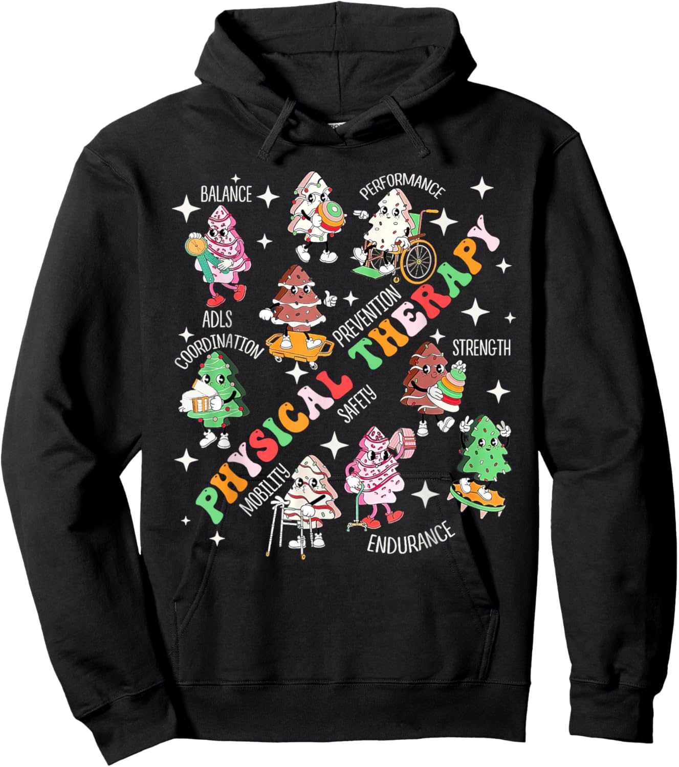 Physical Therapy Christmas Shirt PT Christmas Tree Cake Hoodie - Hoodie | Black