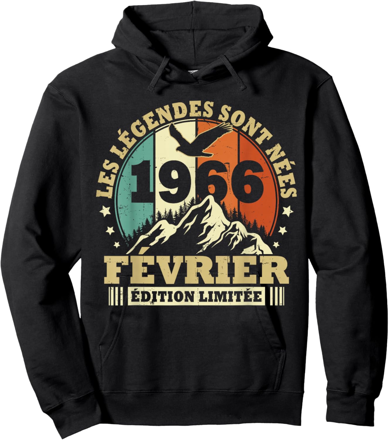 Legends Are Born in February 1966 Birthday 60 Years Hoodie - Hoodie | Black