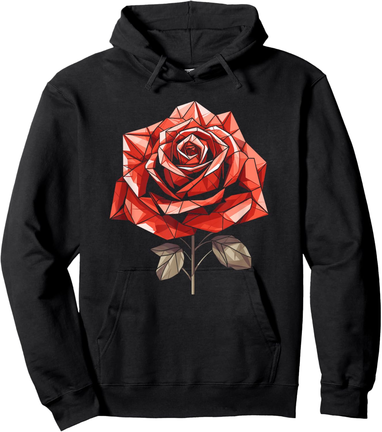 Red Rose Flower Gothic Floral - Goth Hoodie - Hoodie | Black