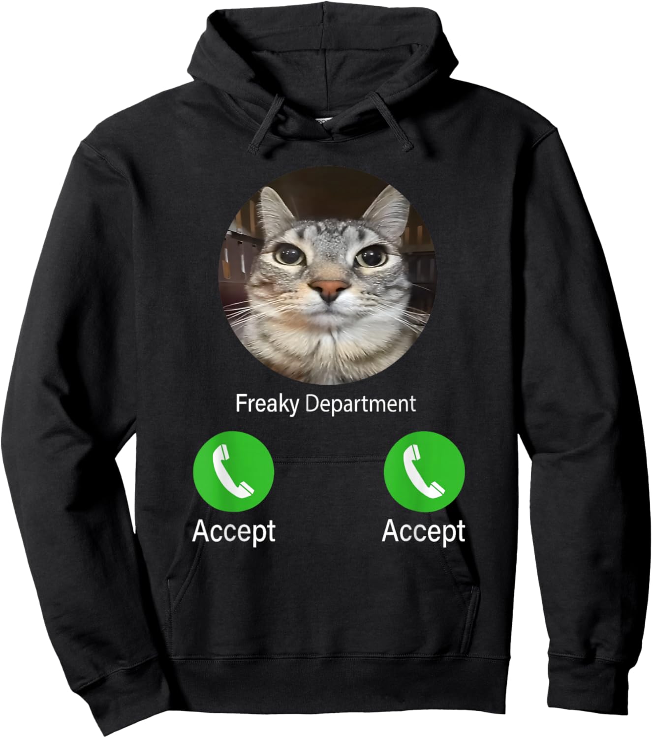 Freaky Department Funny Silly Cat Meme Men Women Kids Hoodie - Hoodie | Black