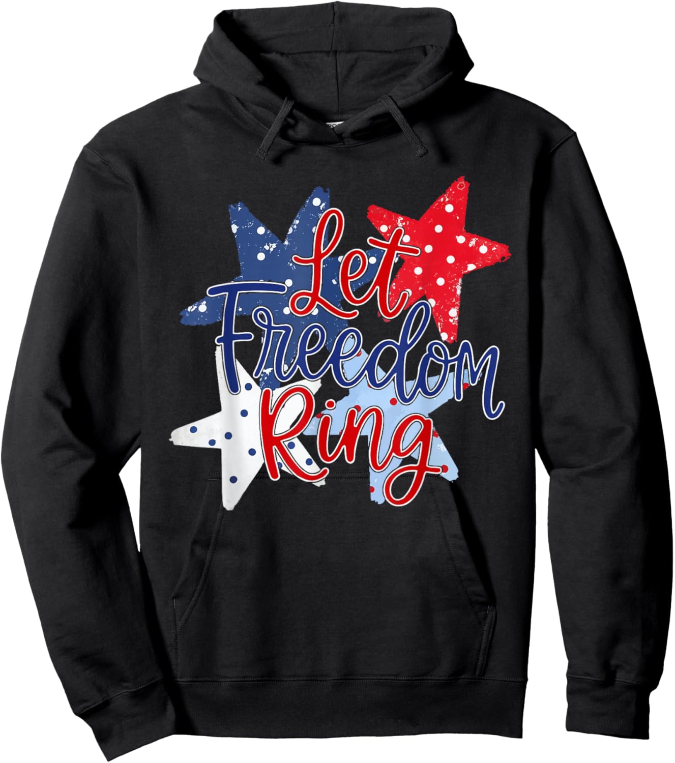 Let Freedom Ring Independence Day Cute Girly 4th of July Hoodie - Hoodie | Black