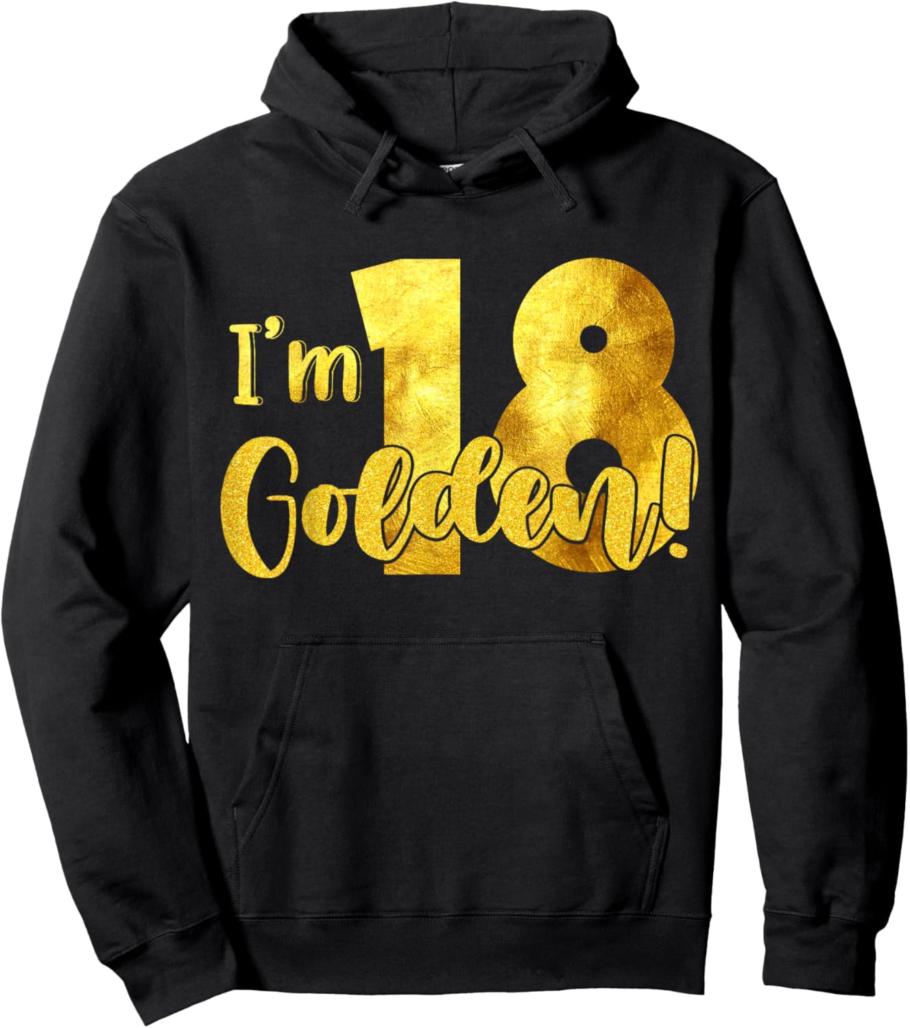 I'm 18th Golden Birthday 18 Year Old Bday Kids Groovy Hoodie - Hoodie | Black