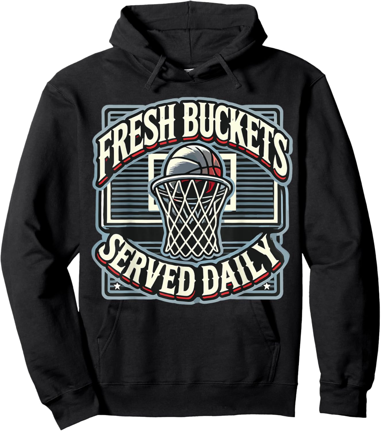 Basketball Player Fresh Buckets Served Daily bball Hoodie - Hoodie | Black