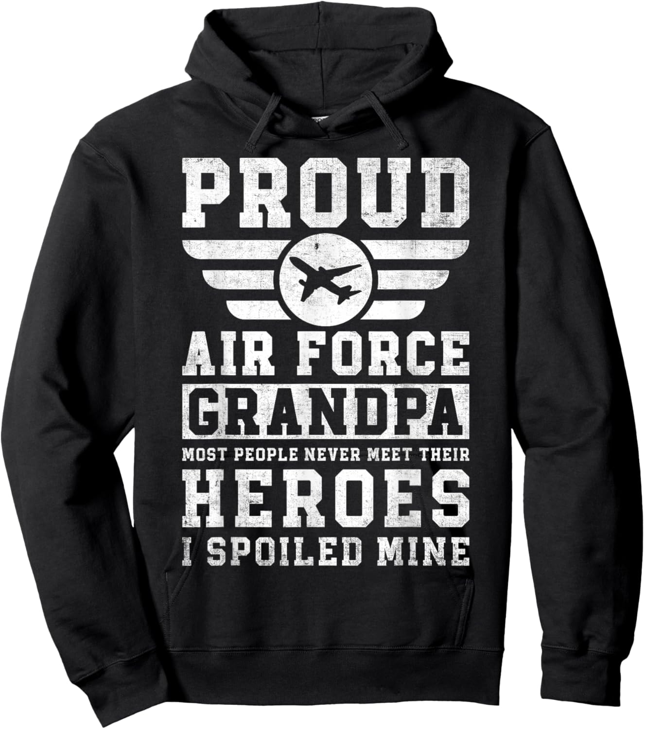 Proud Air Force Grandpa Airman Memorial Honoring Grandfather Hoodie - Hoodie | Black