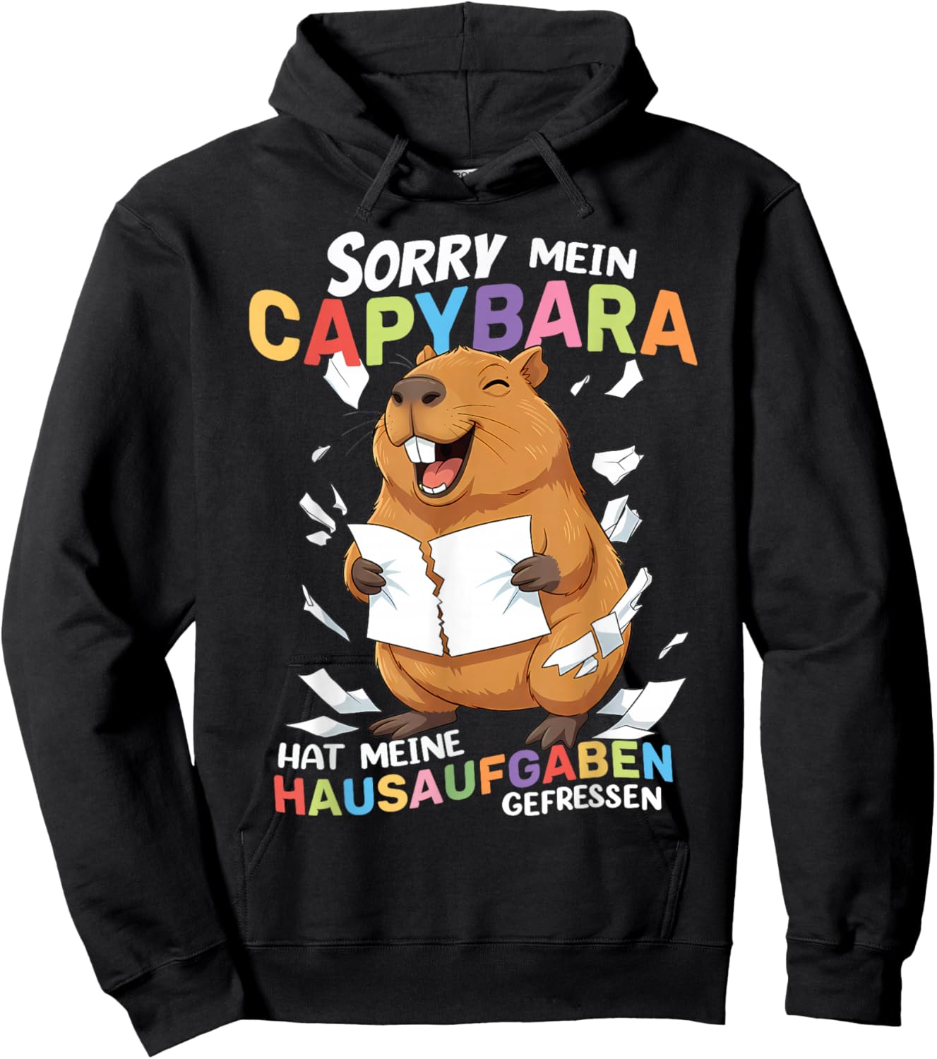 Sorry Mein Capybara Hat Meine Hausaufgaben Gefressen Hoodie - Hoodie | Black