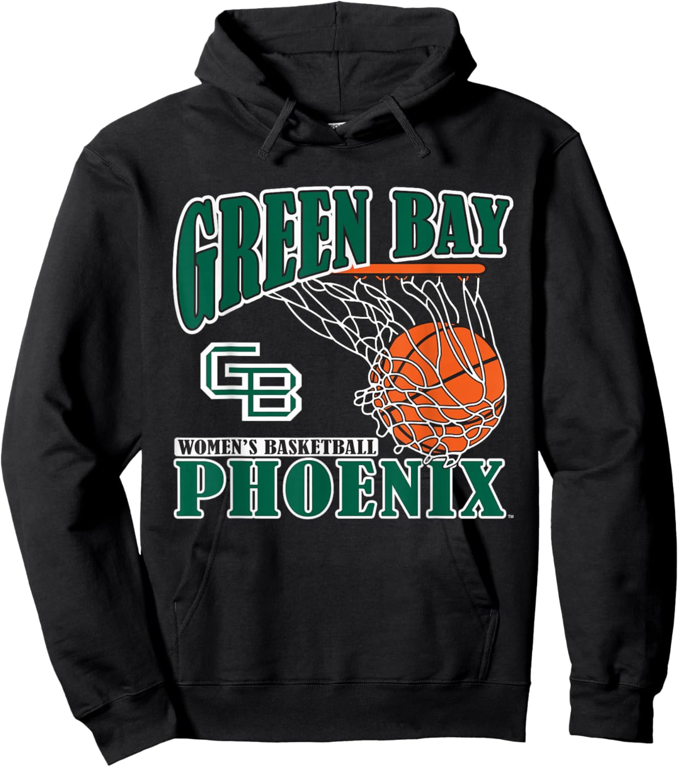 Wisconsin Green Bay Phoenix Women's Basketball Vintage Lift Hoodie - Hoodie | Black