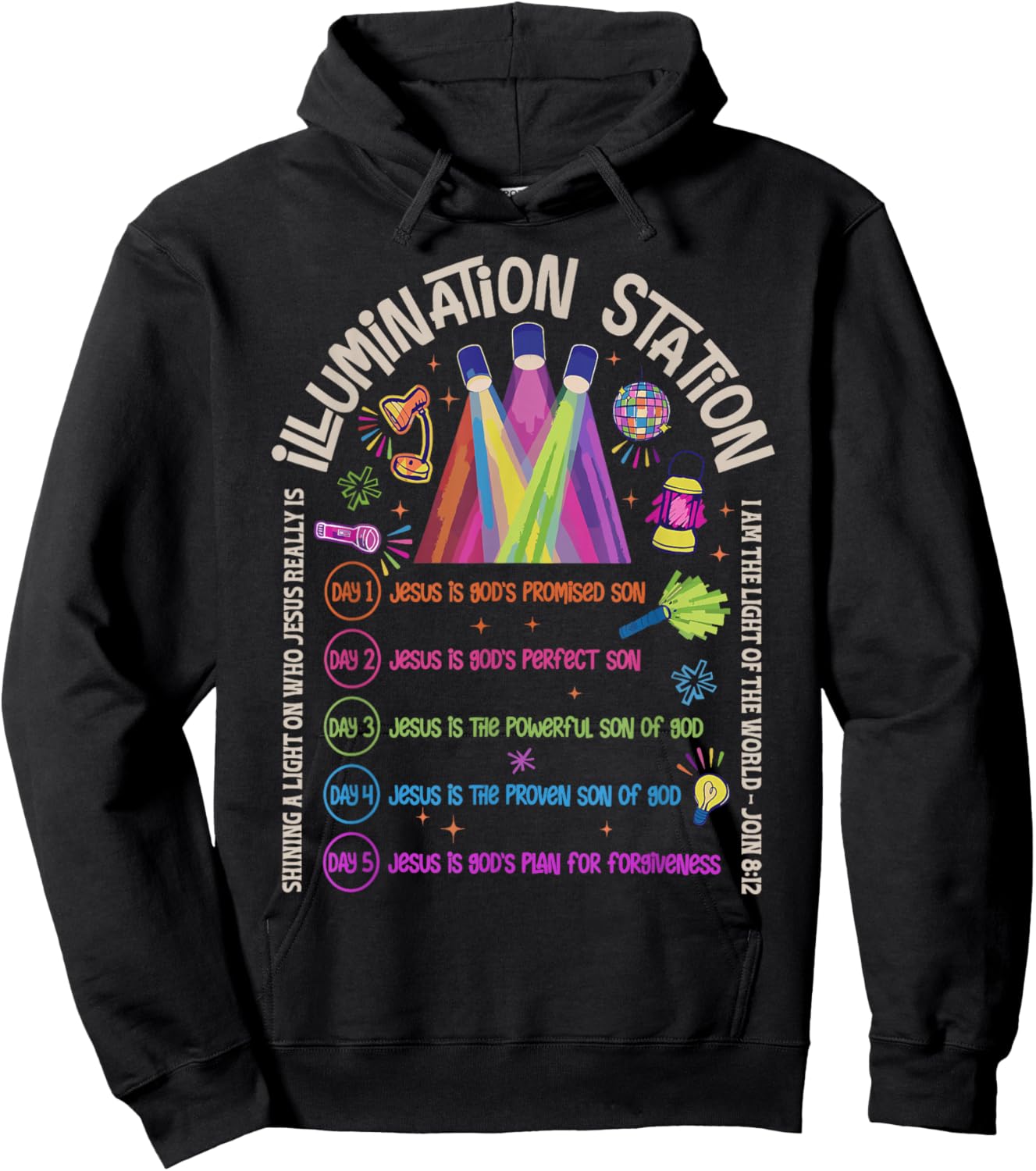 Illumination Station VBS 2026 Bible Jesus Christian Lights Hoodie - Hoodie | Black