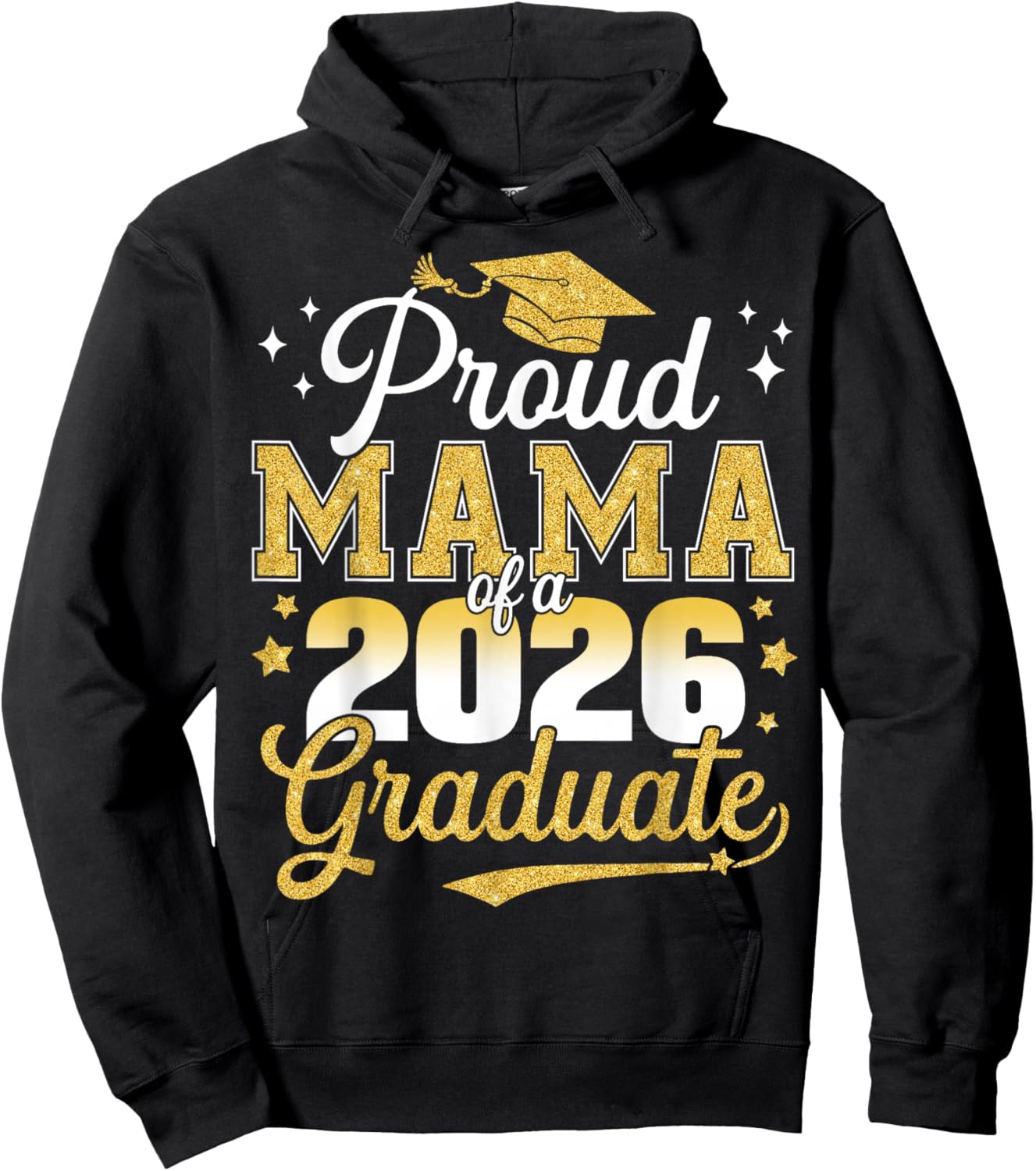 Proud Mama of a Class of 2026 Graduate Senior Graduation Hoodie - Hoodie | Black