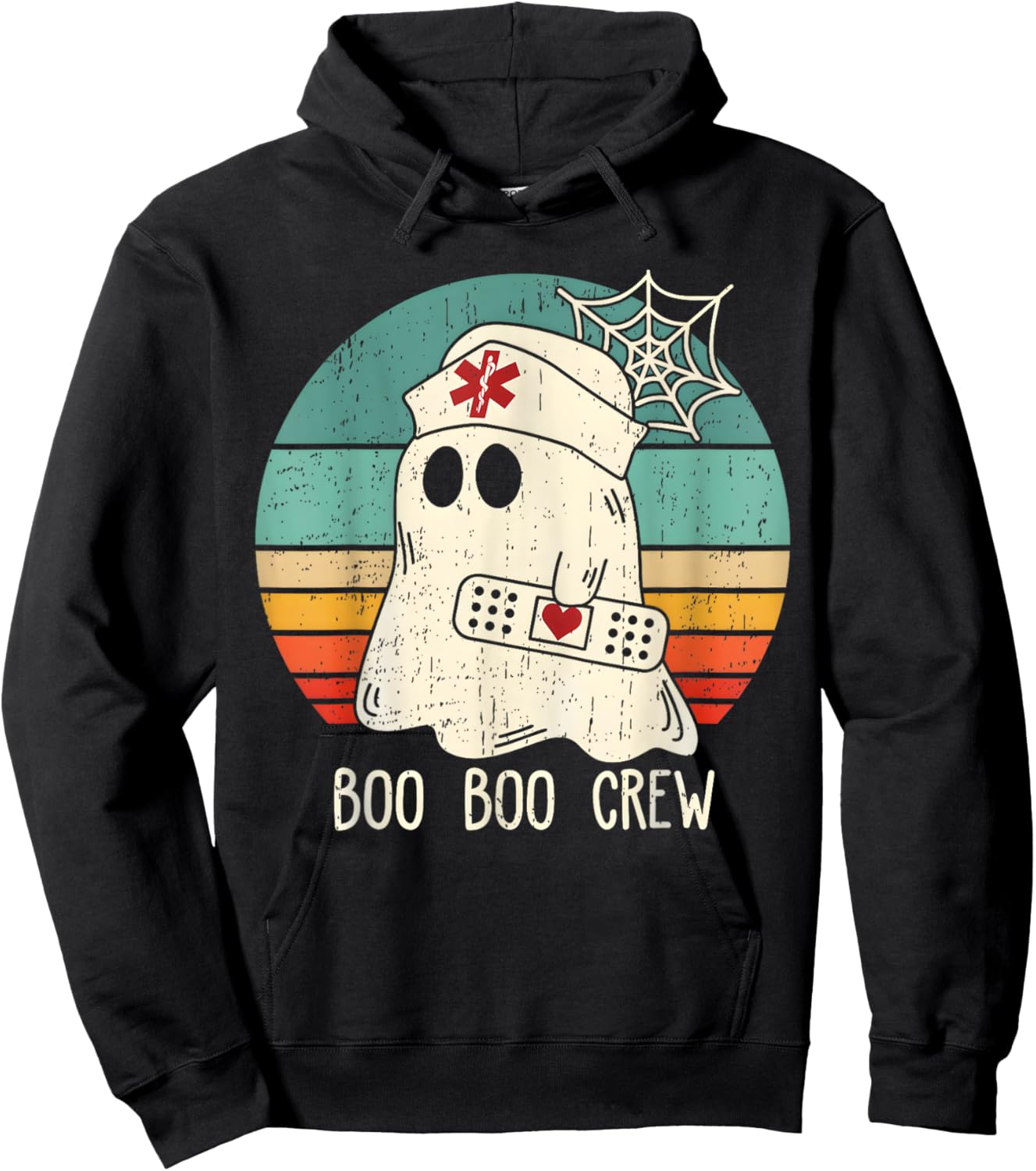 Boo Boo Crew Nurse Funny Ghost Women Halloween Costume Nurse Hoodie - Hoodie | Black