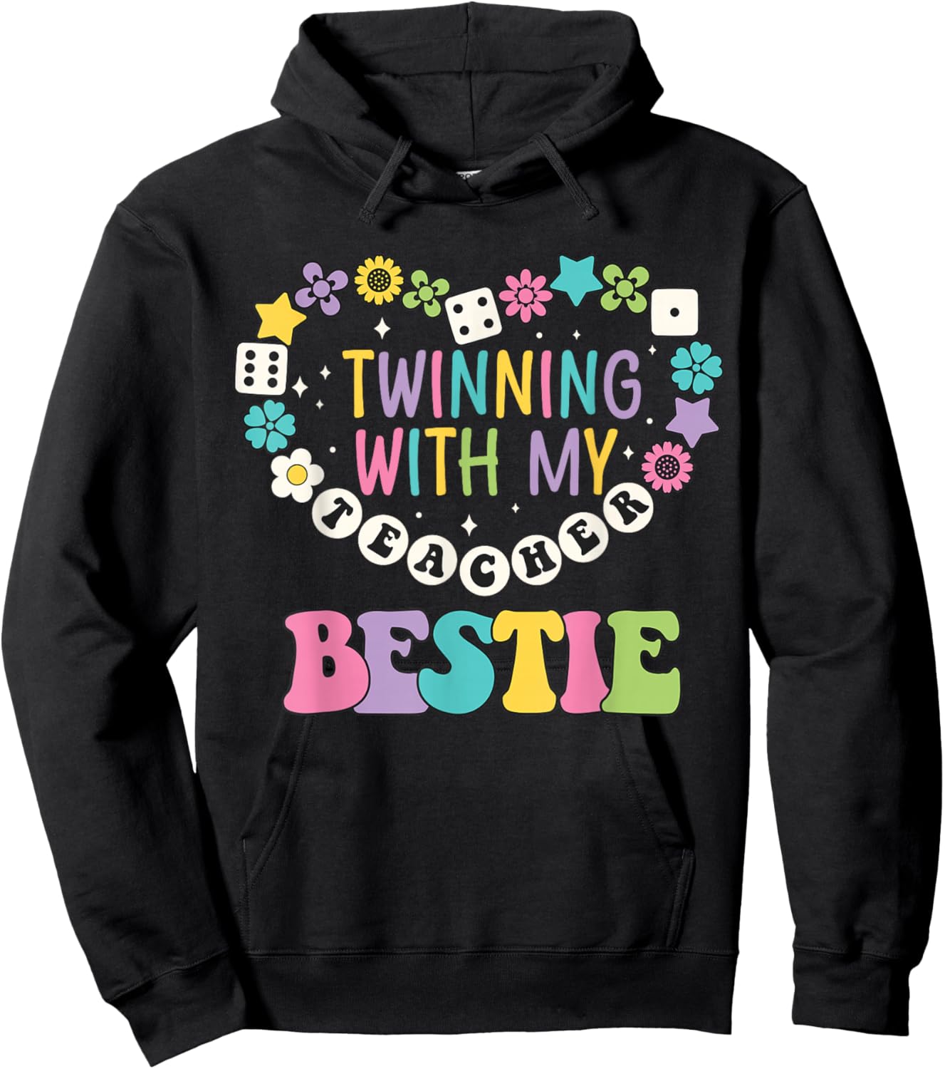 Twin Day Friends Teacher Twinning with My Bestie Matching Hoodie - Hoodie | Black