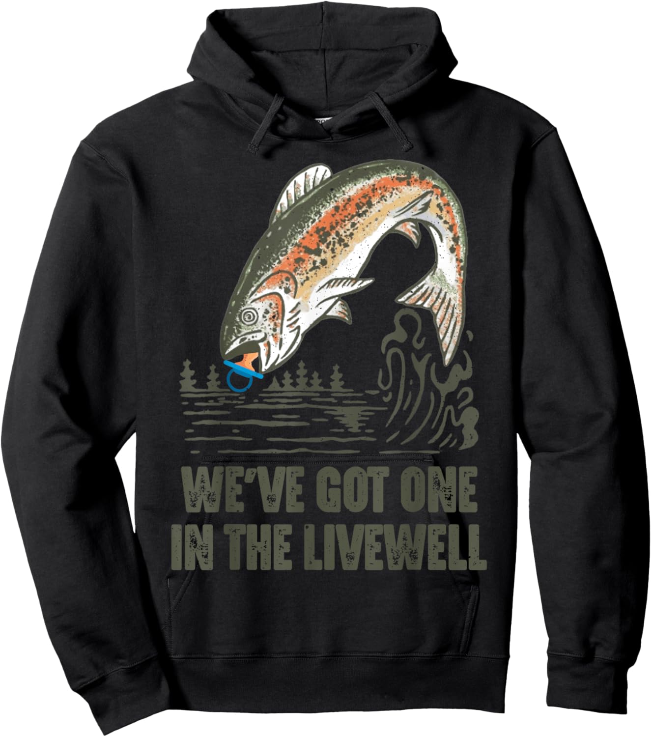 We’ve Got One in the Livewell Fishing-Themed Pregnancy Hoodie - Hoodie | Black