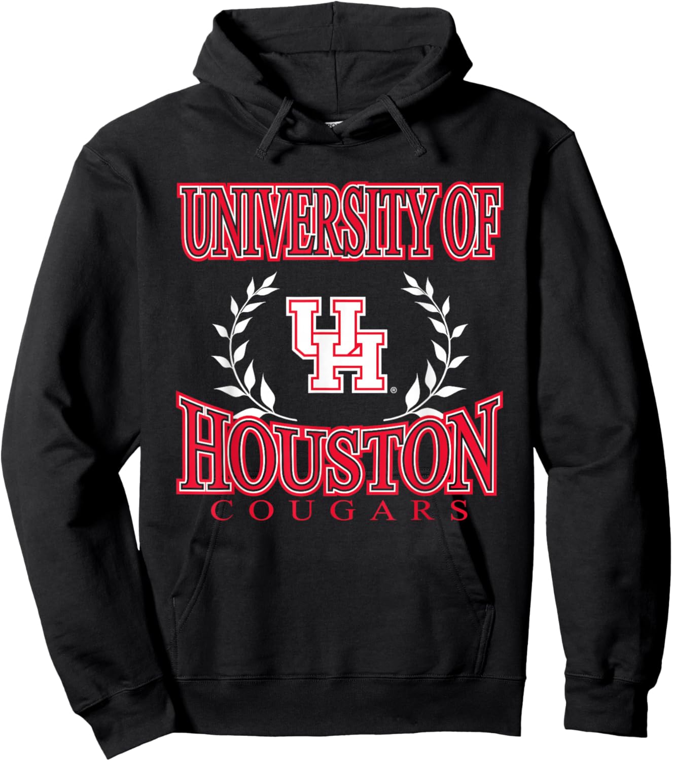 Houston Cougars Laurels Black Officially Licensed Hoodie - Hoodie | Black