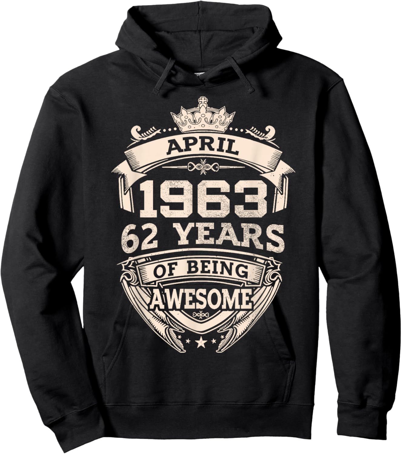 April 1963 62 Years Of Being Awesome 62th Birthday Hoodie - Hoodie | Black