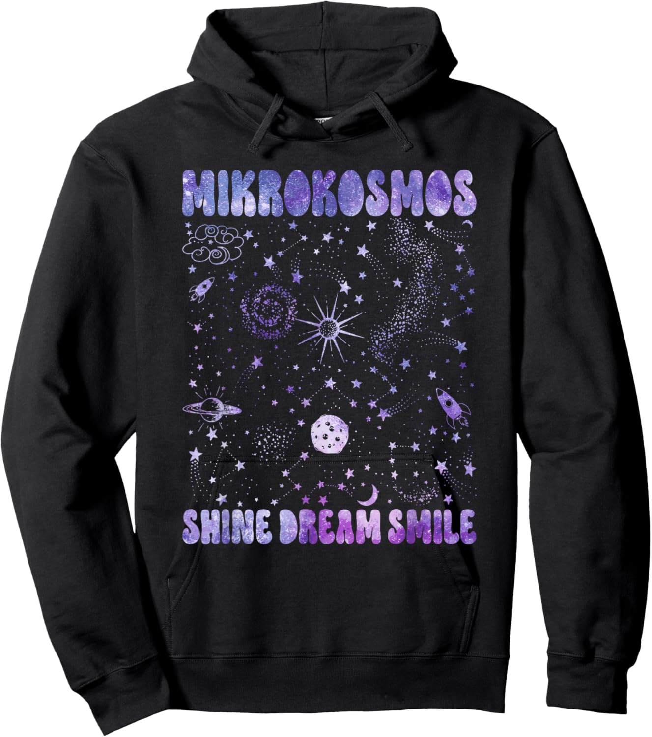 Mikrokosmos Shine Dream Smile Twinkling Starlight Astronaut Hoodie - Hoodie | Black