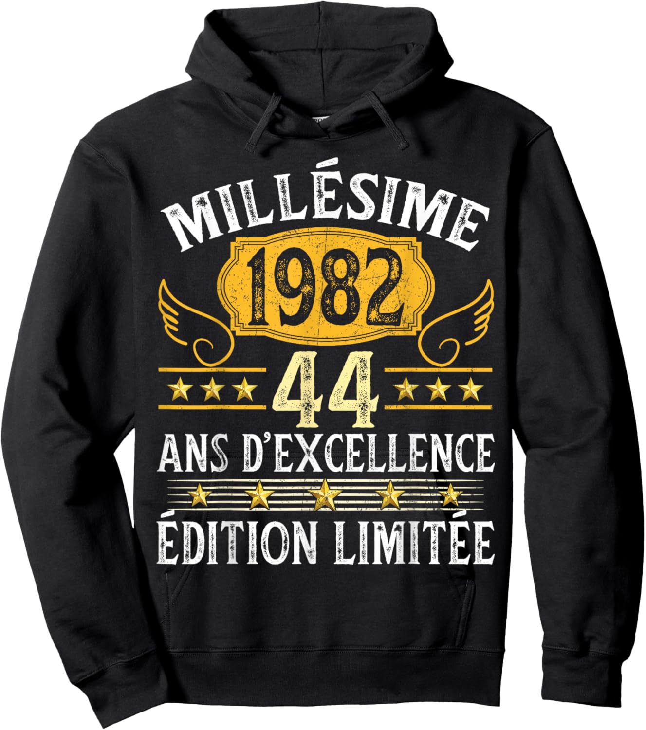 Vintage 1982 44 Years Birthday Man Woman Vintage 1982 Hoodie - Hoodie | Black