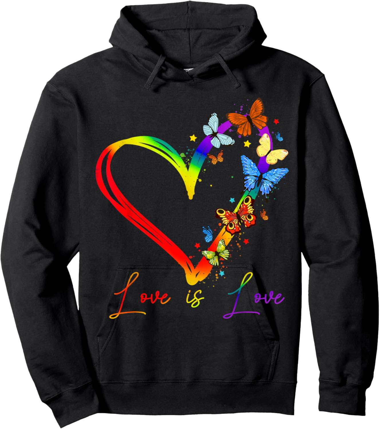 Love LGBTQ Lesbian Gay Pride Ally Rainbow Men Women Kids Hoodie - Hoodie | Black