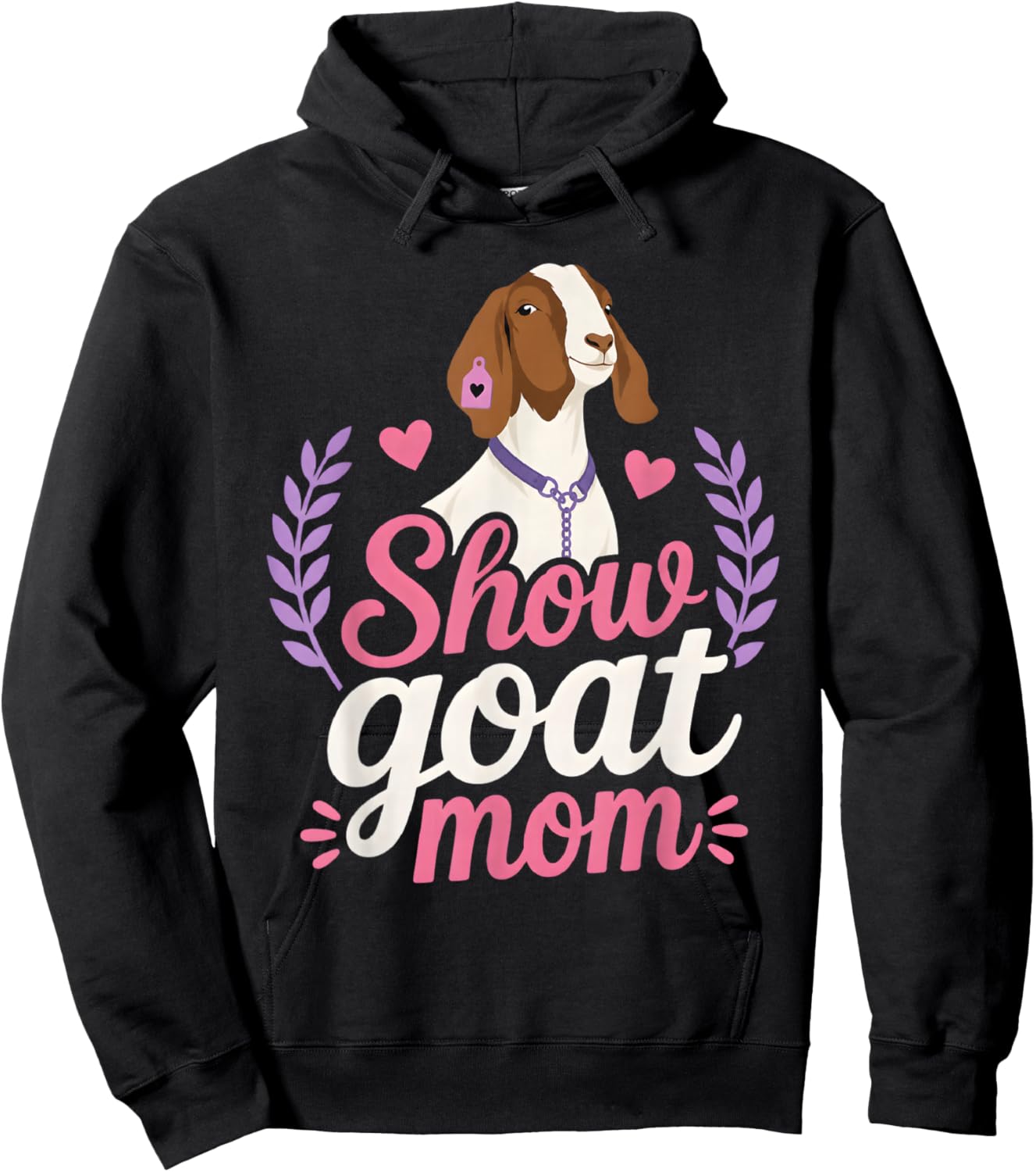 Show Goat Mom Livestock Stock Show Boer Hoodie - Hoodie | Black