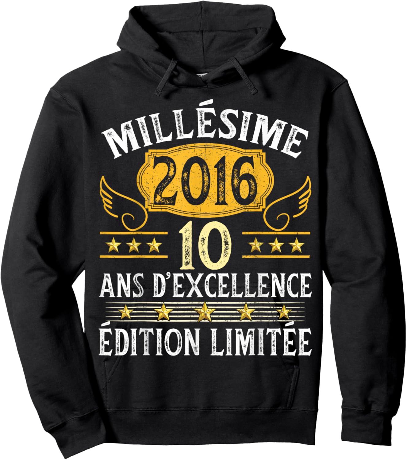 Vintage 2016 10 Years Birthday Girl Boy Vintage 2016 Hoodie - Hoodie | Black