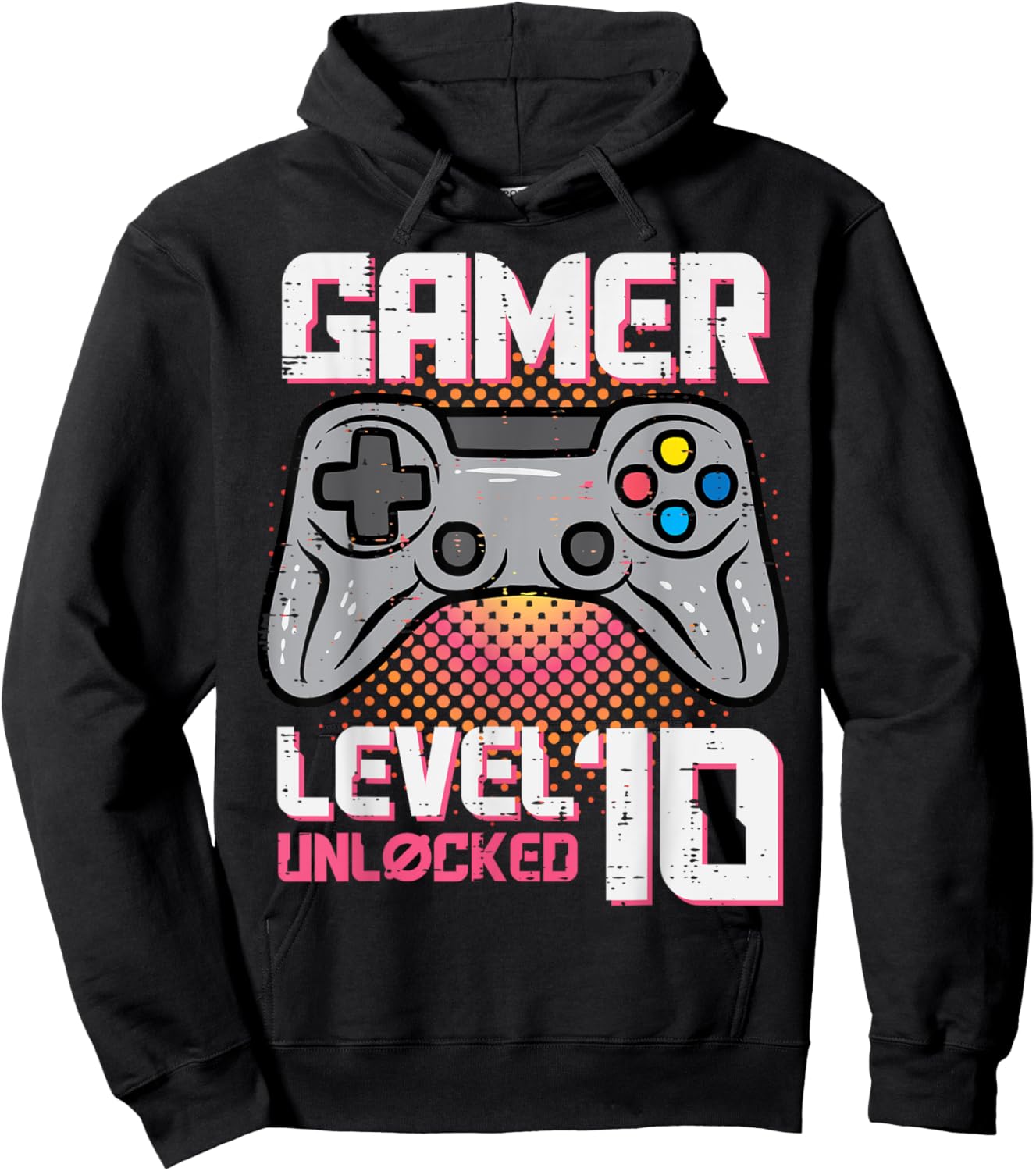 Gamer Birthday Level 10 Unlocked 10th Bday Party Boys Girls Hoodie - Hoodie | Black