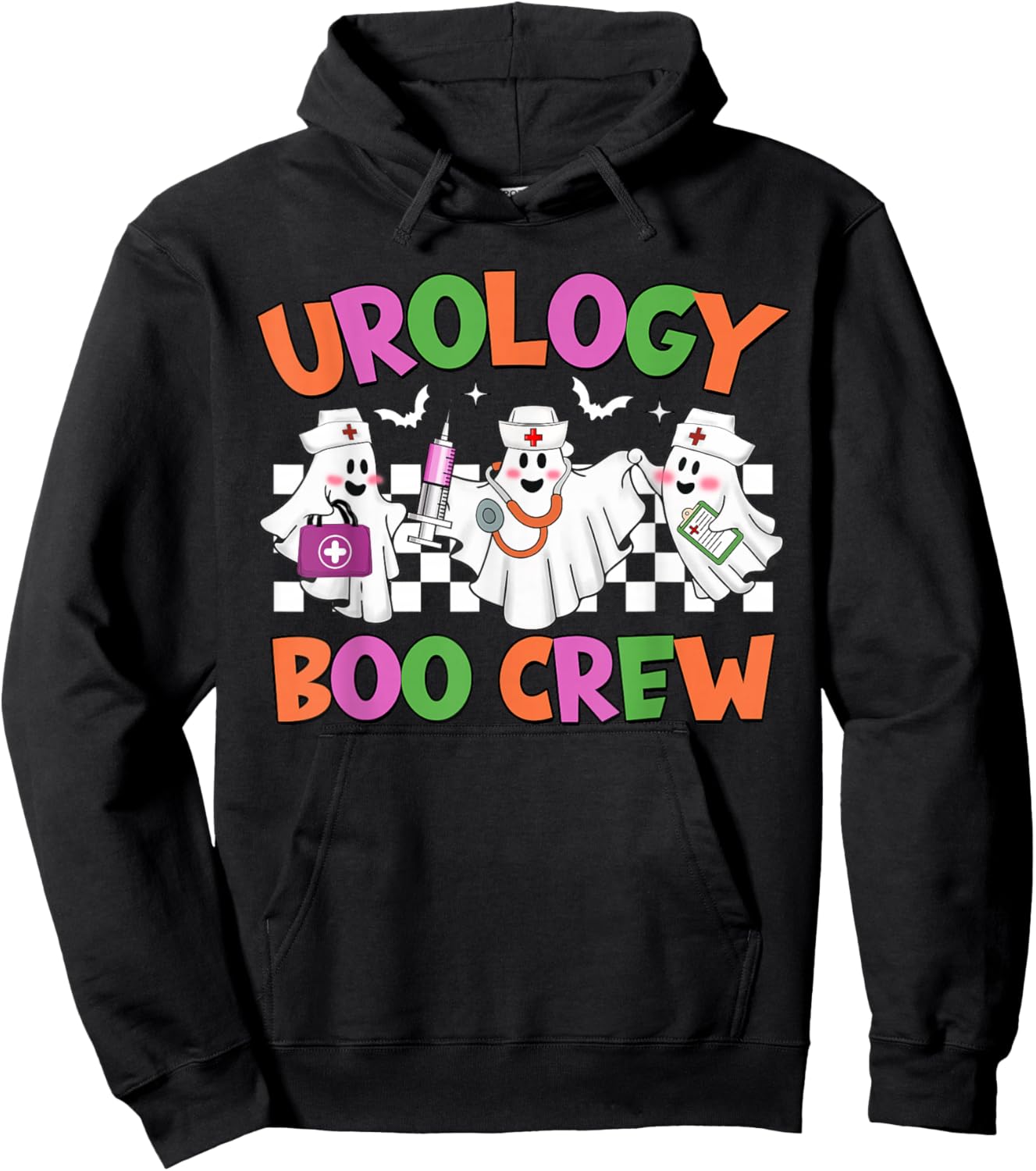 Retro Urology Boo Crew Urology Nurse Halloween Costumes Hoodie - Hoodie | Black