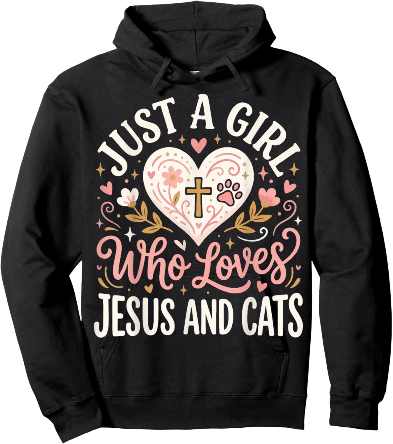Just A Girl Who Loves Jesus and Cats Hoodie - Hoodie | Black