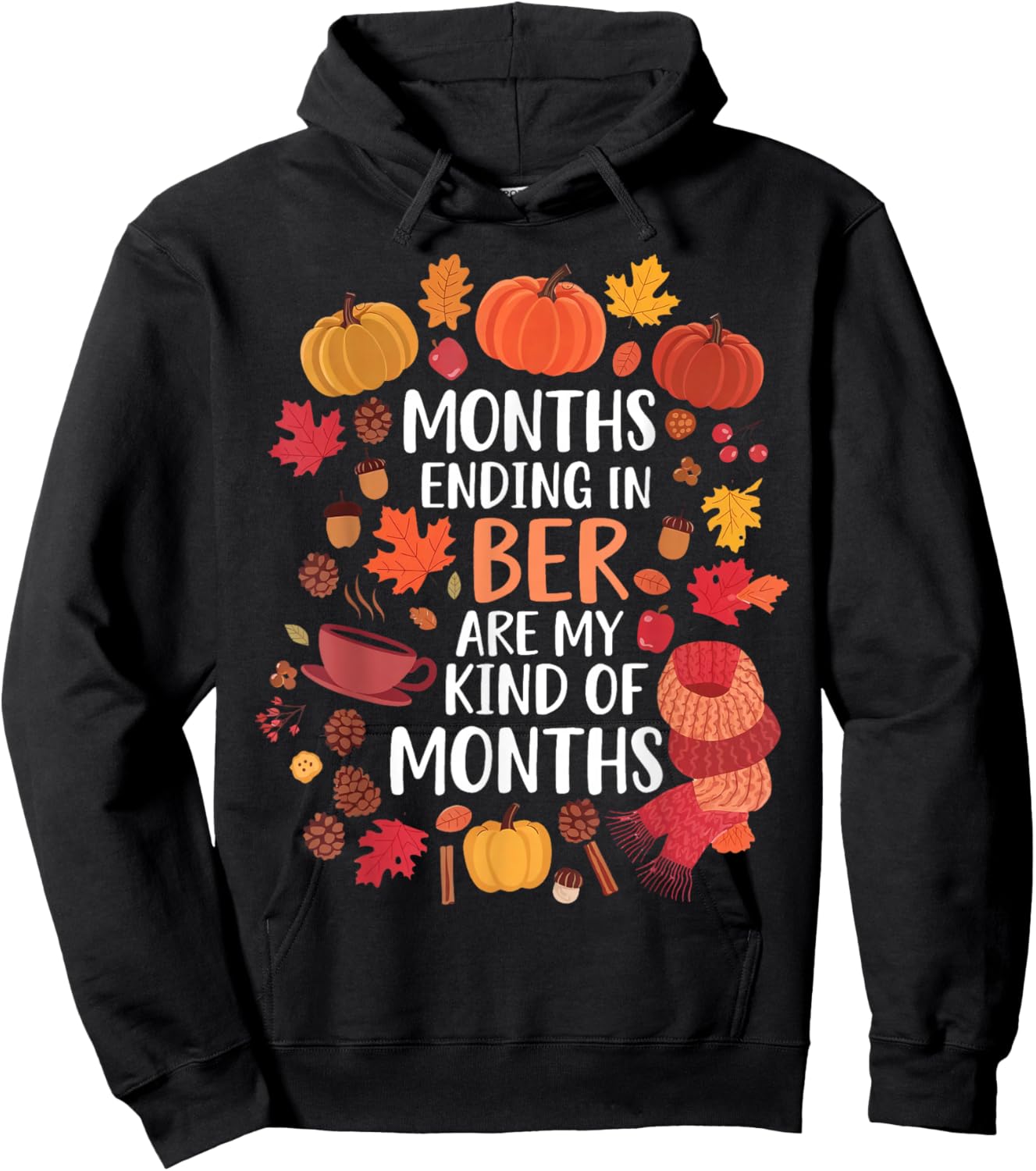 Ber Months Fall Autumn Idea & Autumn Pumpkin Hoodie - Hoodie | Black