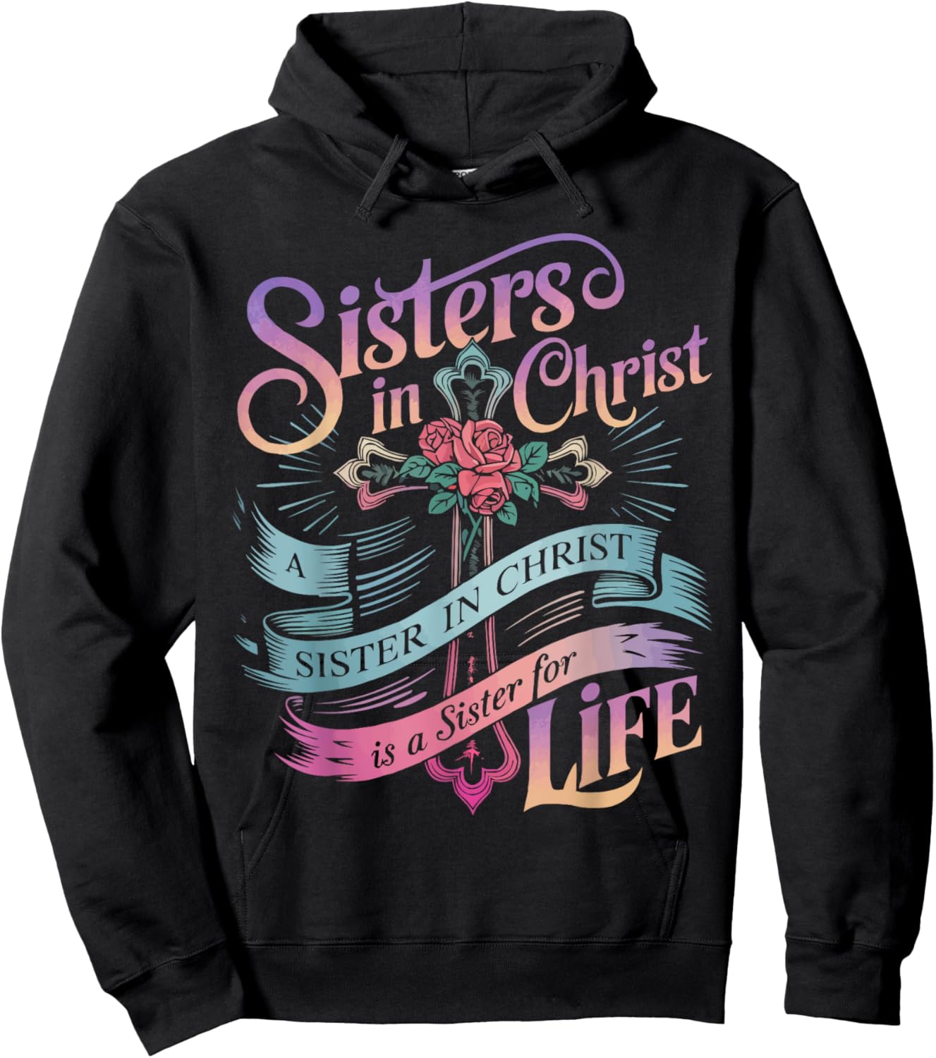 Sisters In Christ Religion Jesus Christian Women Faith Hoodie - Hoodie | Black