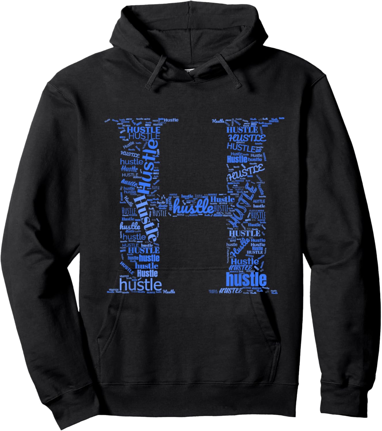 Blue H is For Hustle Royal Blue Graphic Hoodie - Hoodie | Black