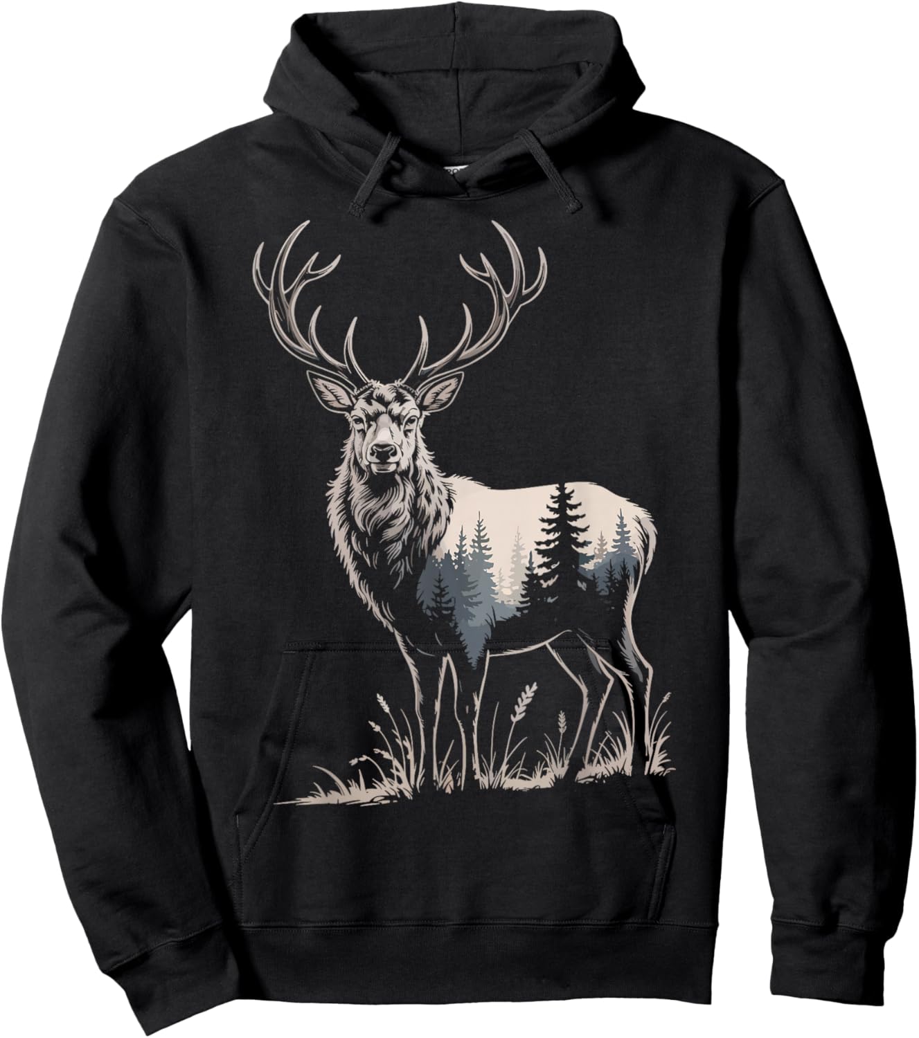 Deer Forest Wildlife Animal Hoodie - Hoodie | Black