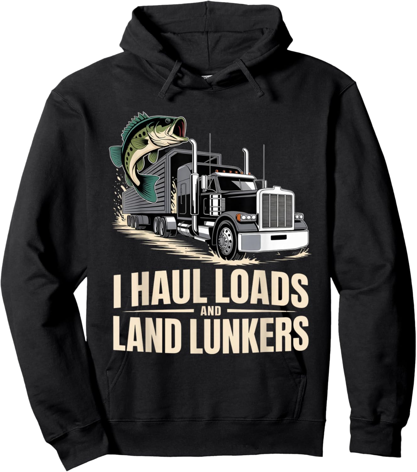 Truck Driver 18 Wheeler Trucker Semi Truck Hoodie - Hoodie | Black