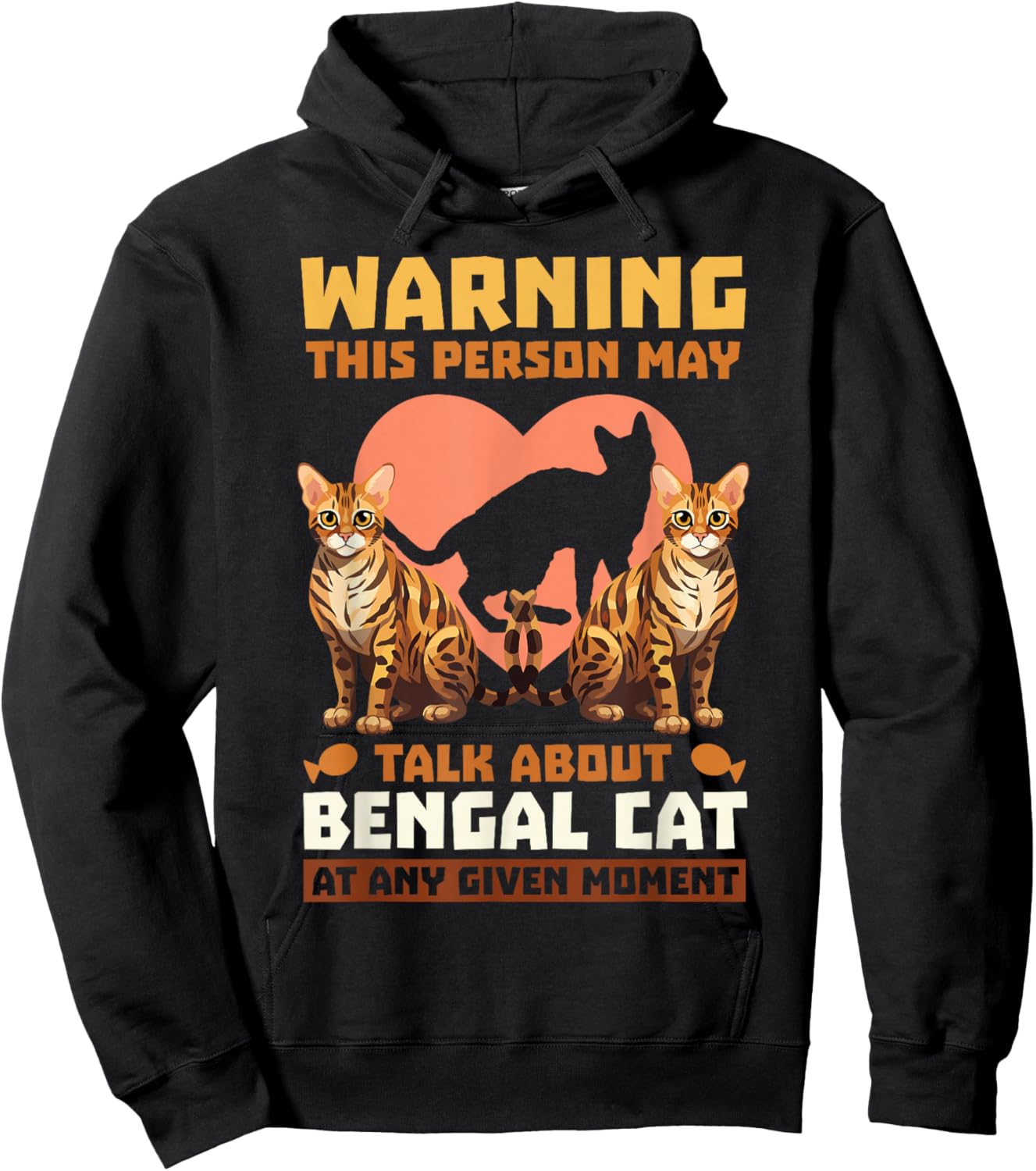 Bengal Cat Kitten Pet Asian Leopard Fur Parents Domestic Hoodie - Hoodie | Black