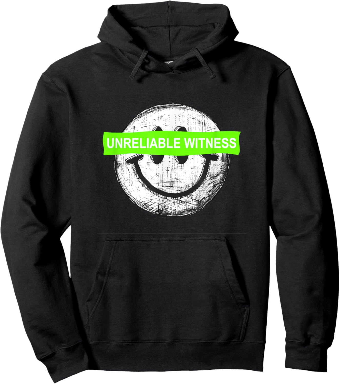 Green Color Unreliable Witness Green Graphic Hoodie - Hoodie | Black
