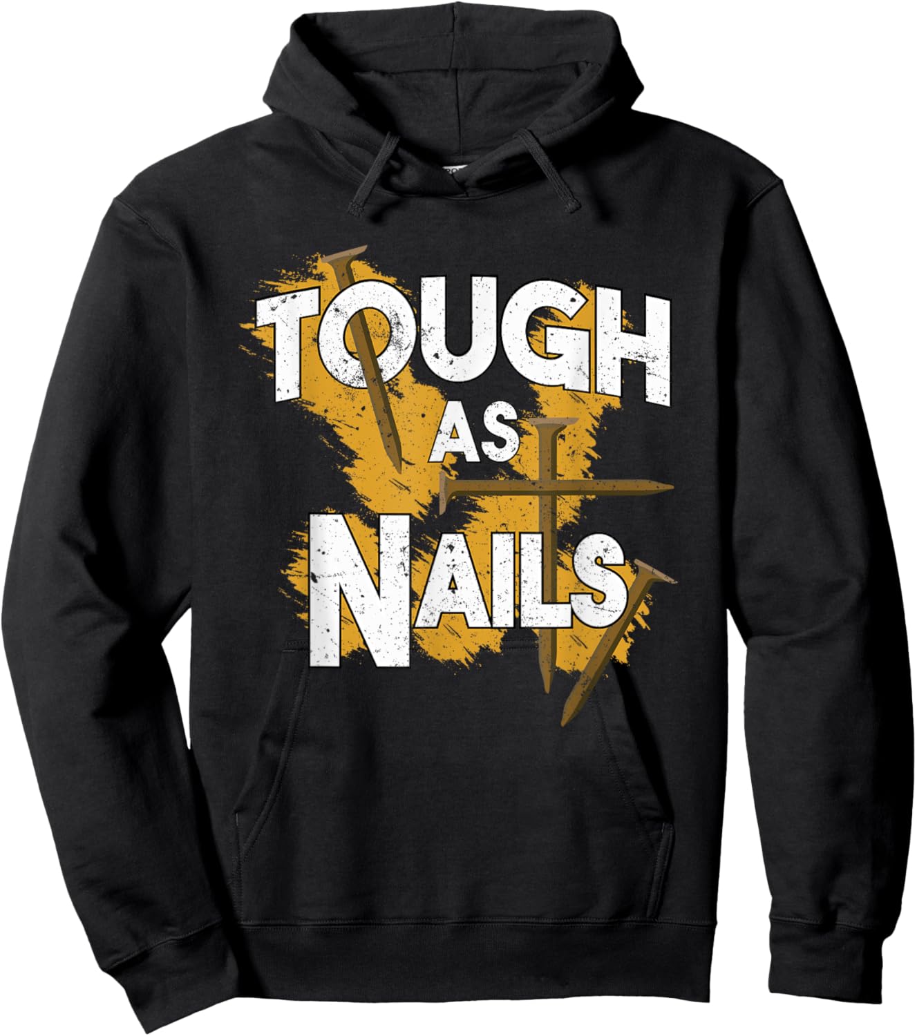 Tough As Nails Christian Men Gym Workout Hoodie - Hoodie | Black