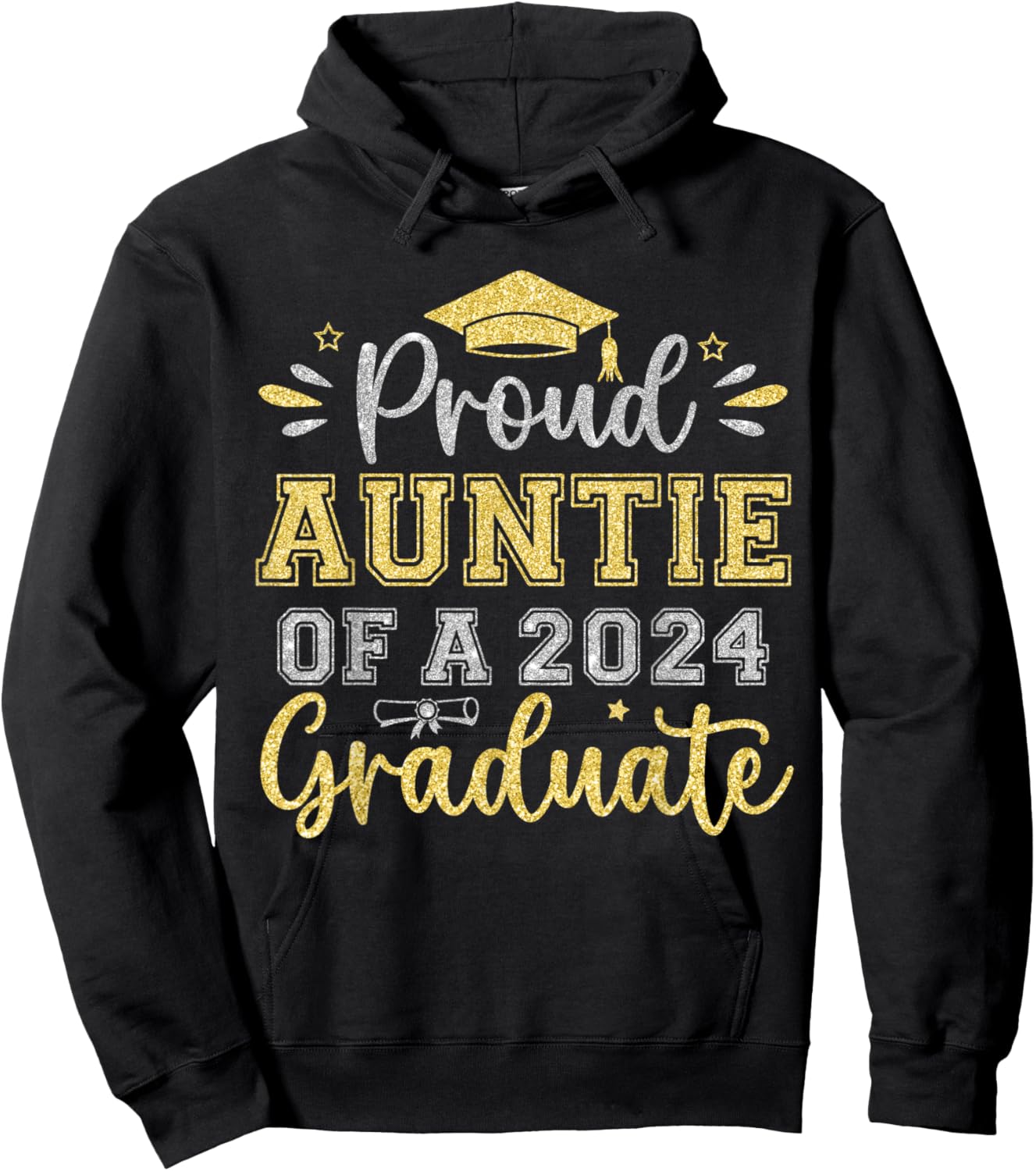 Proud Auntie of a 2024 Graduate Senior Graduation Women Hoodie - Hoodie | Black