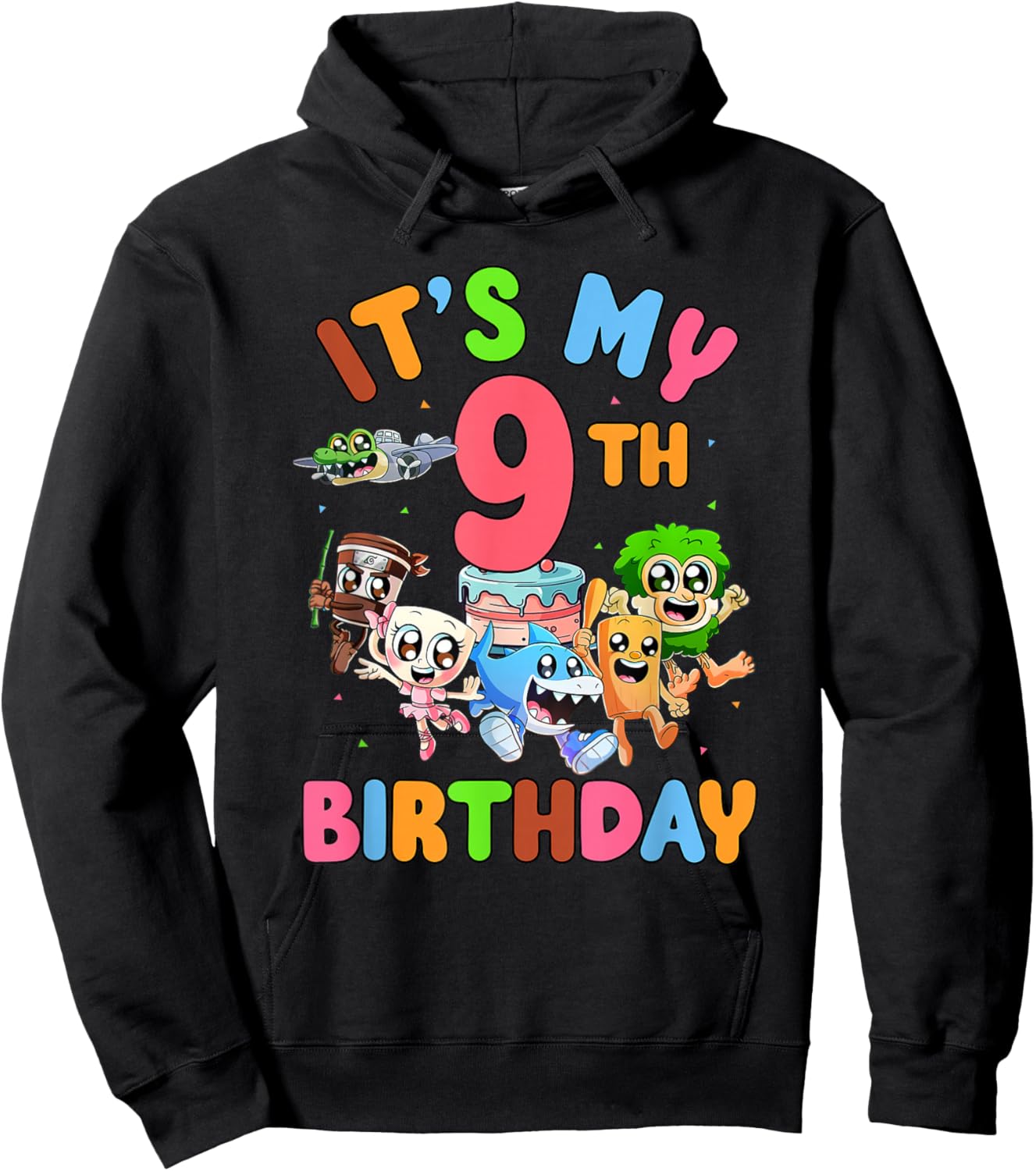 It's My 9th Birthday Italian Brainrot Meme Kids Boys Girls Hoodie - Hoodie | Black