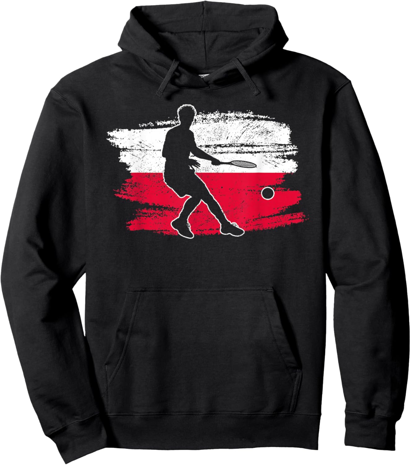 Tennis Player Poland Polish Polska Hoodie - Hoodie | Black