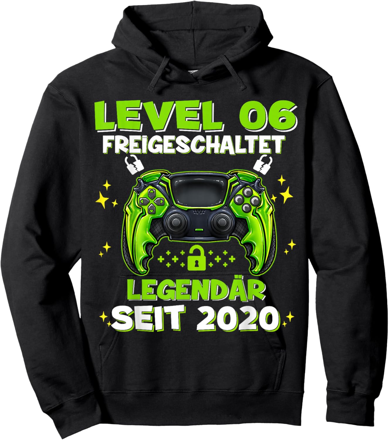 Level 6 Years Birthday Shirt Boy Gamer 2020 Birthday Hoodie - Hoodie | Black