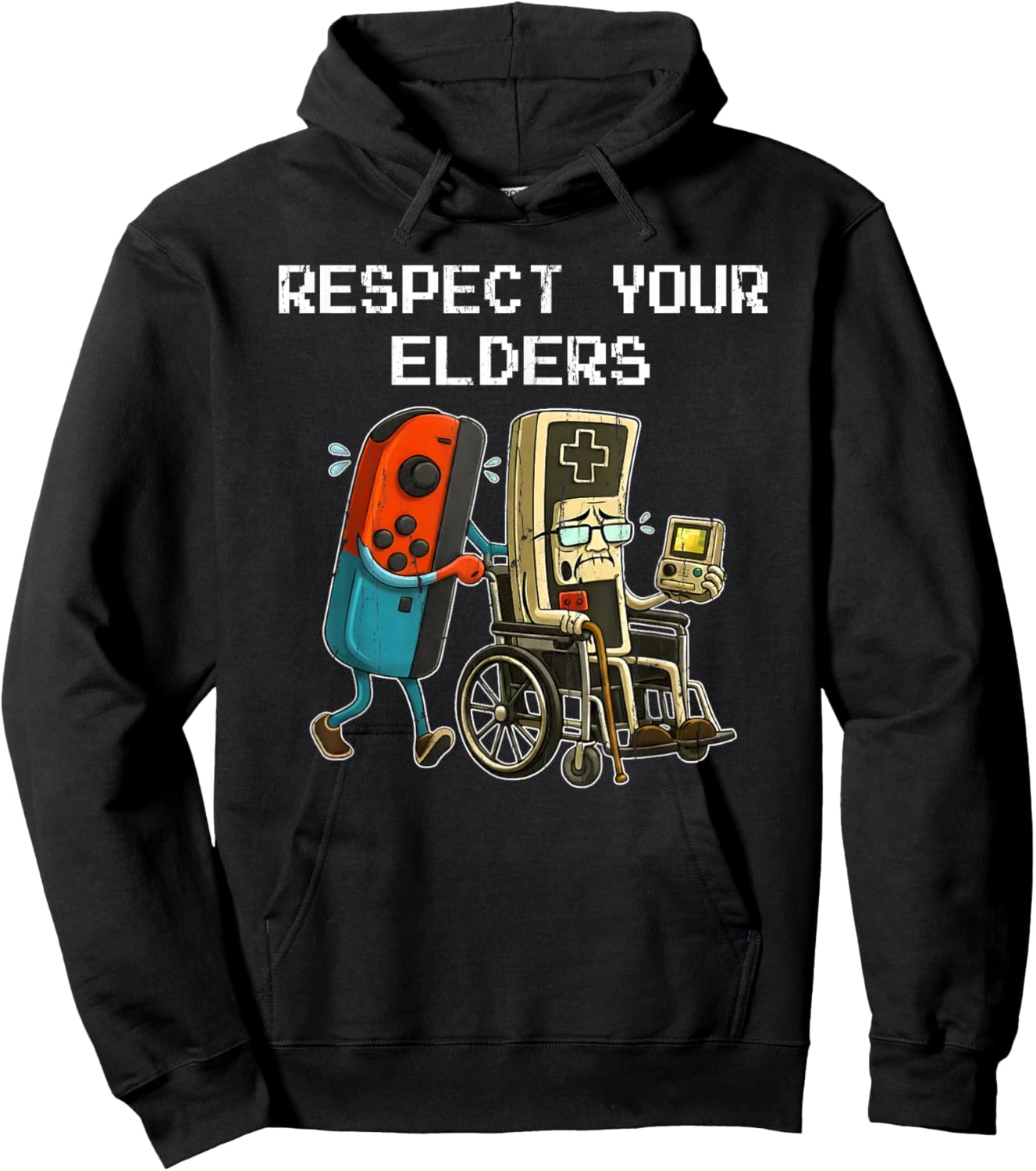 Respect Your Elders, Retro Gaming Hoodie - Hoodie | Black