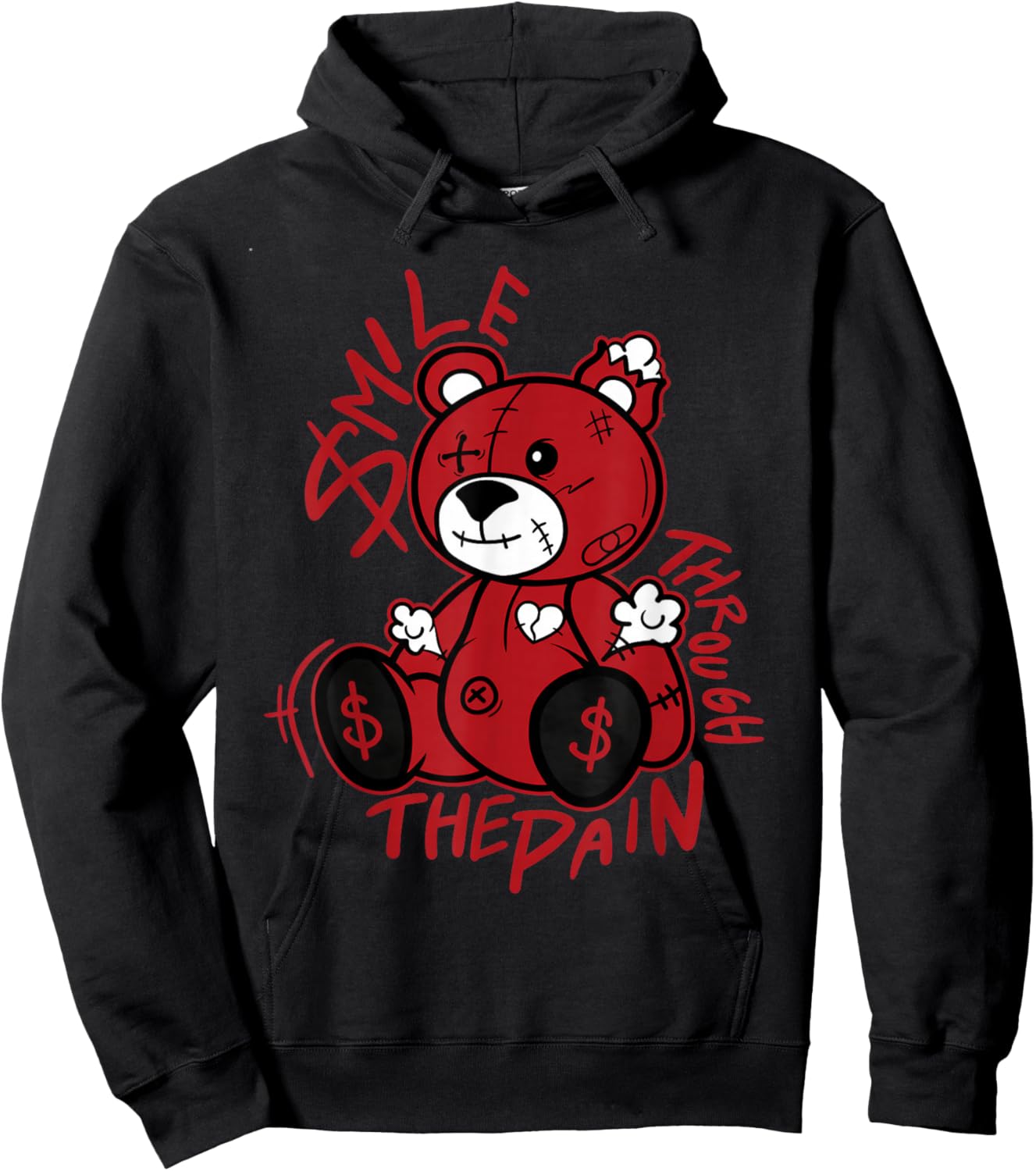 Bloodline Varsity Red Black Graphic Match Hoodie - Hoodie | Black