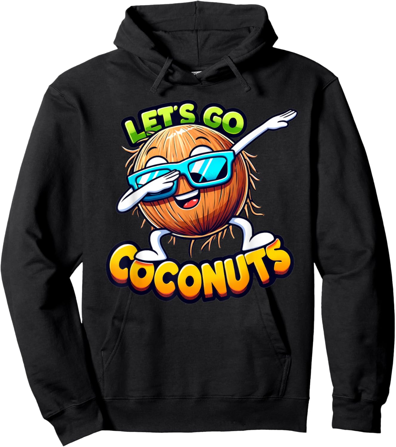 Let's Go Coconut Summer Vacation Beach Trip Dabbing Fruit Women Kids Hoodie - Hoodie | Black