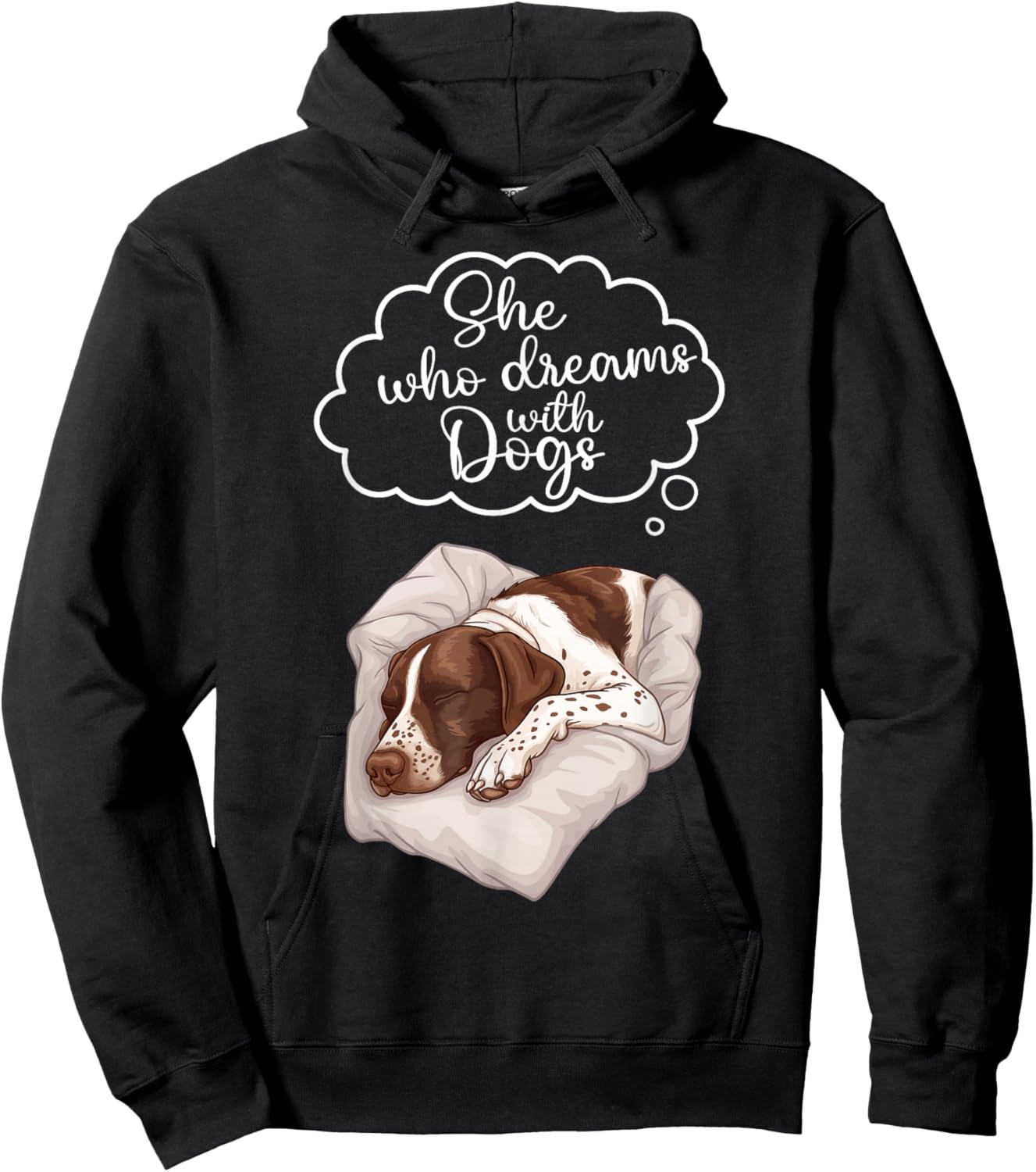 German Shorthaired Pointer Dog Nightgown Pajama Hoodie - Hoodie | Black