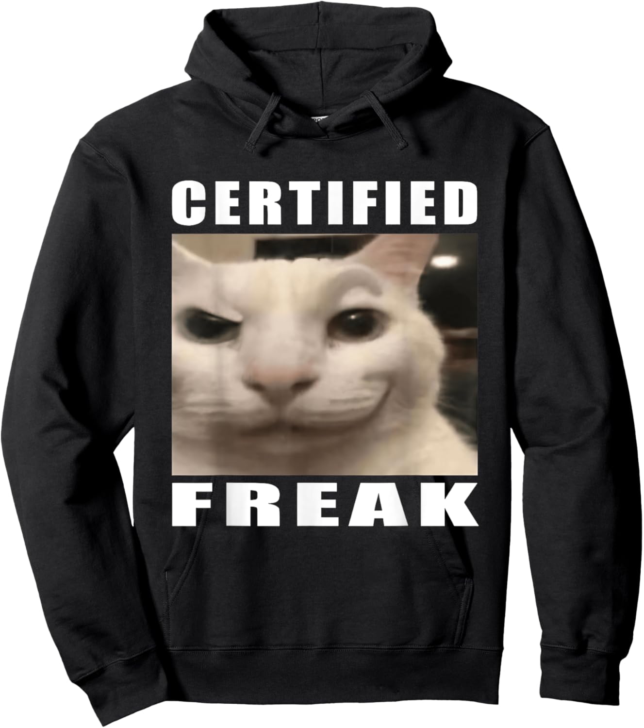 Certified Freak Funny Cat Meme Hoodie - Hoodie | Black