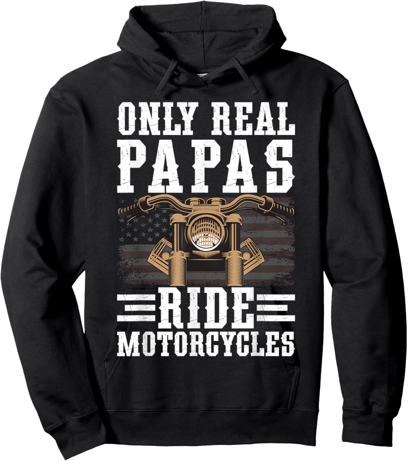 Real Papas Ride Motorcycles Biker Papa Motorcycle Rider Papa Hoodie - Hoodie | Black