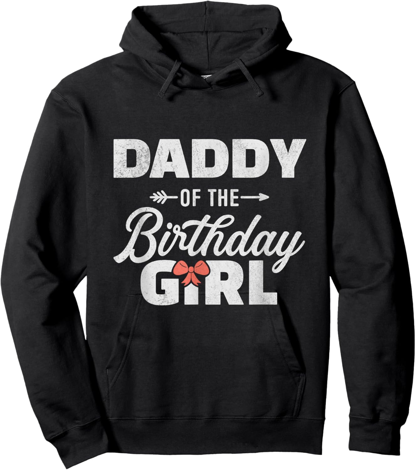 Daddy of The Birthday Girl Cute Pink Bow Family Matching Hoodie - Hoodie | Black