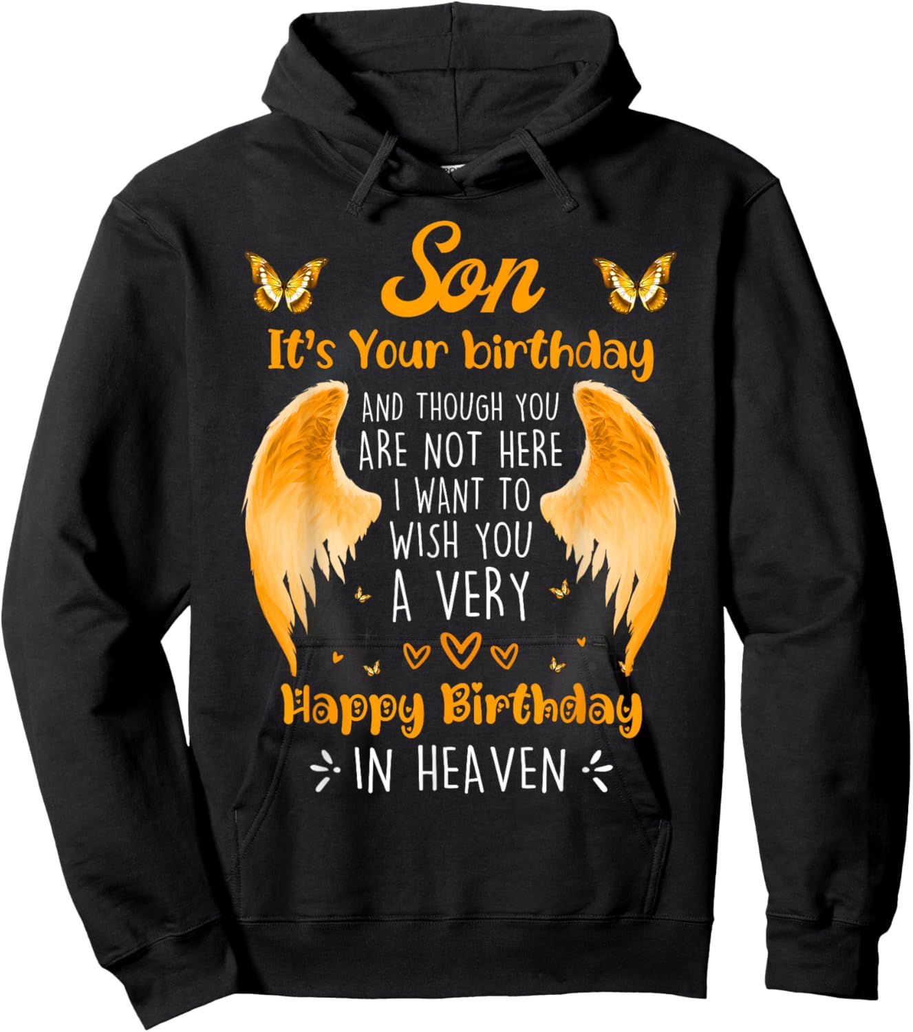 A Heavenly Birthday for My Angel Son, Always Remember Hoodie - Hoodie | Black