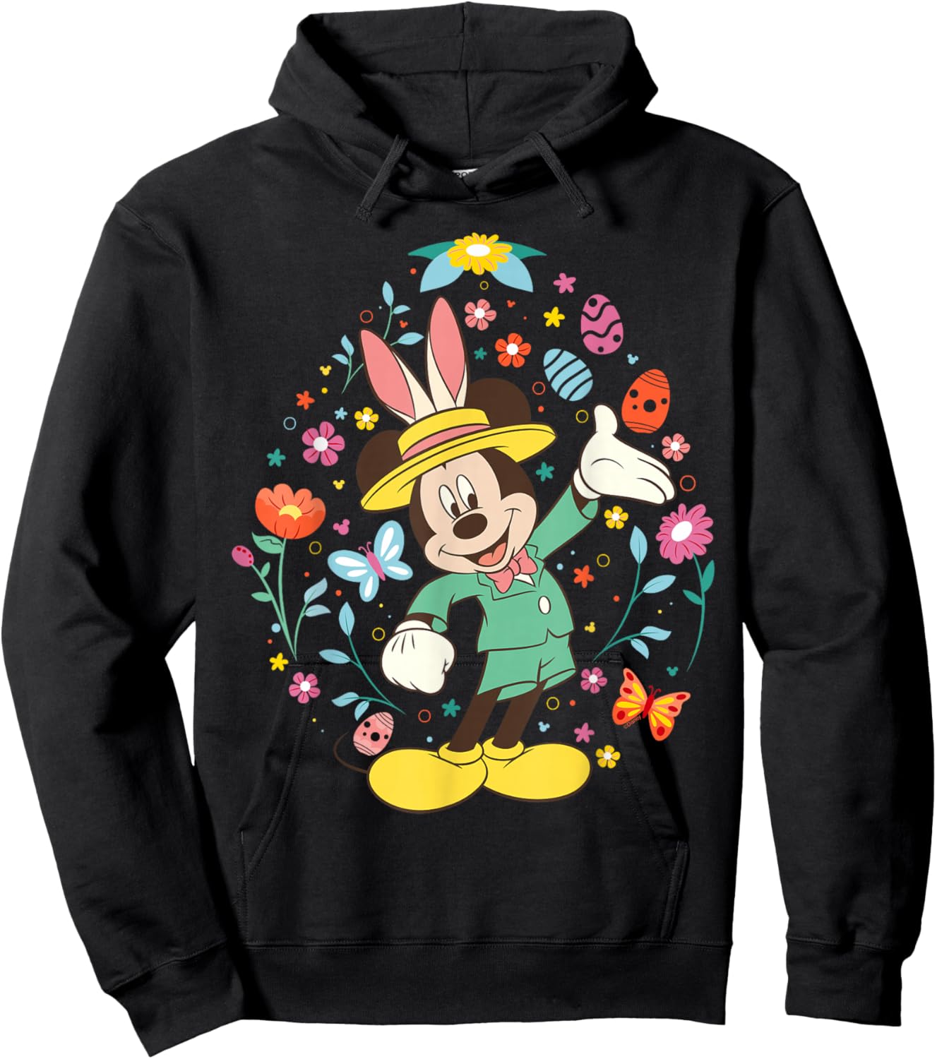 Disney Mickey Mouse with Bunny Ears and Easter Egg Spring Hoodie - Hoodie | Black