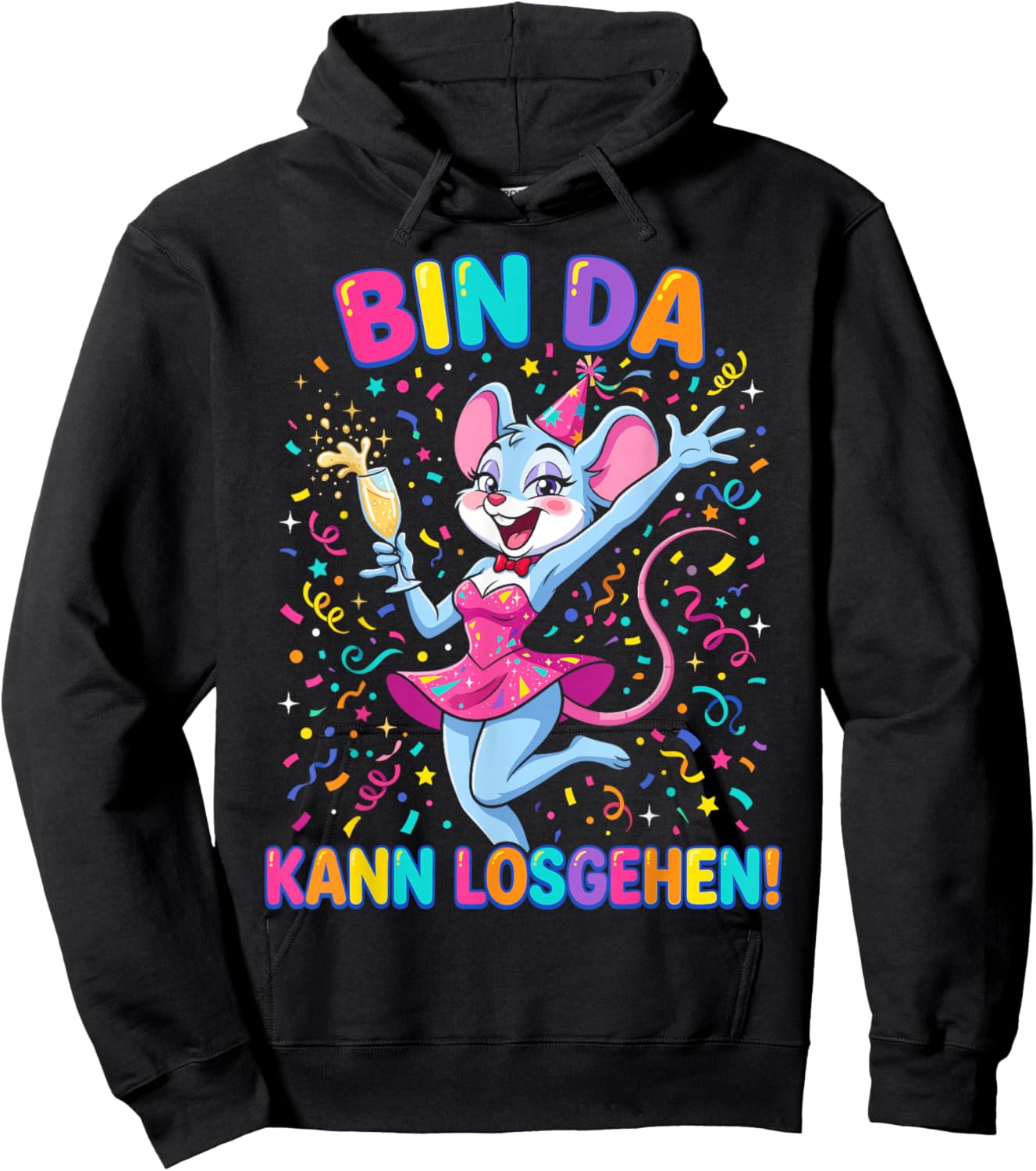 Bin da kann losgehen Carnival Mouse Party Hoodie - Hoodie | Black