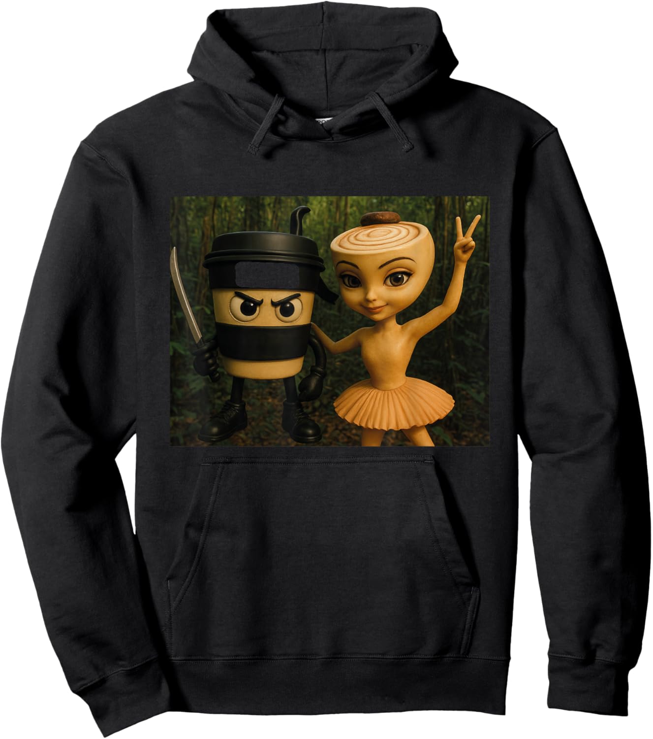 Italian Brainrot Ballerina Cappuccina Cappuccino Assassino Hoodie - Hoodie | Black
