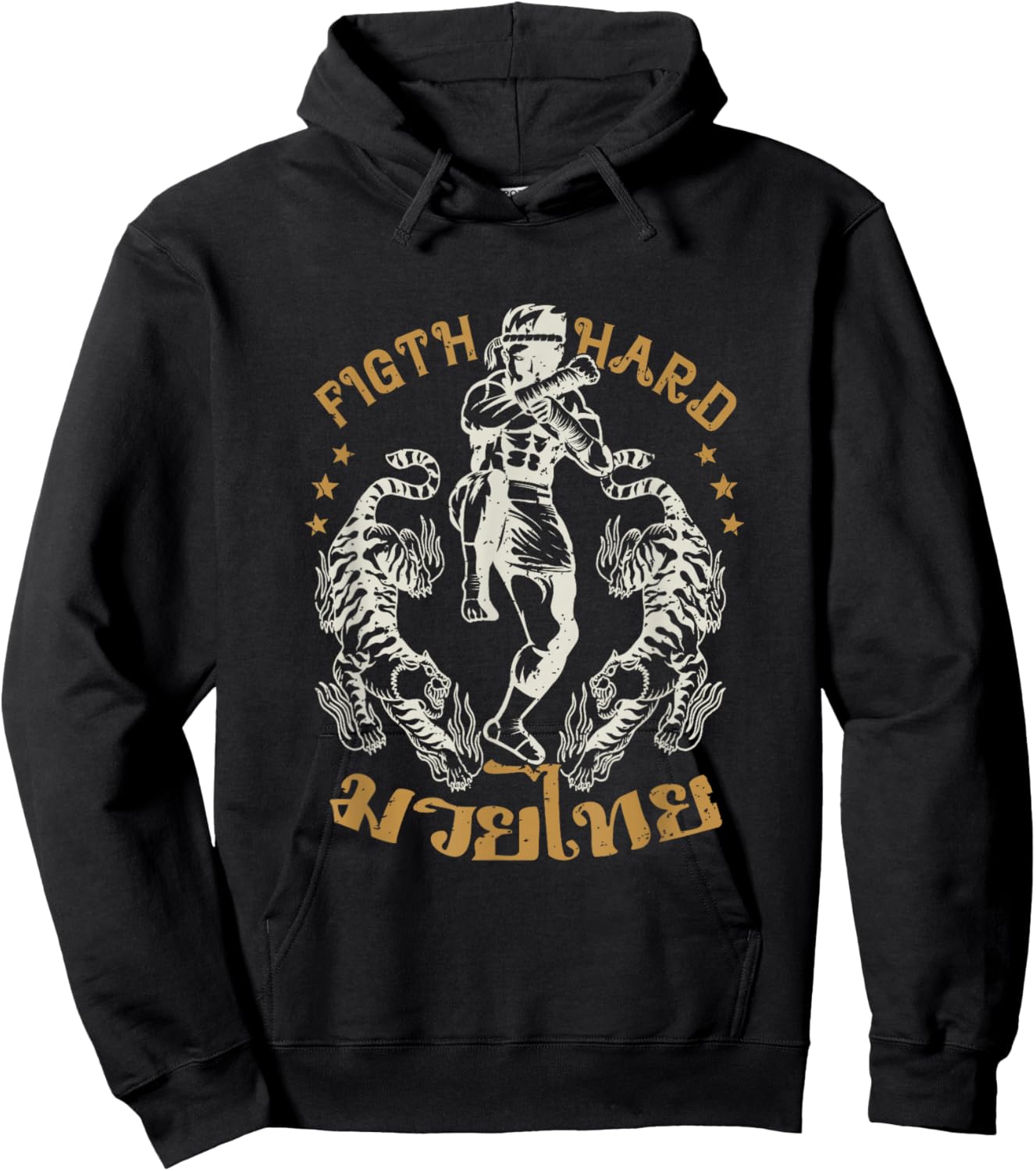 Muay Thai Sport Fight Hard Traditional Fighter Muay Thai Hoodie - Hoodie | Black