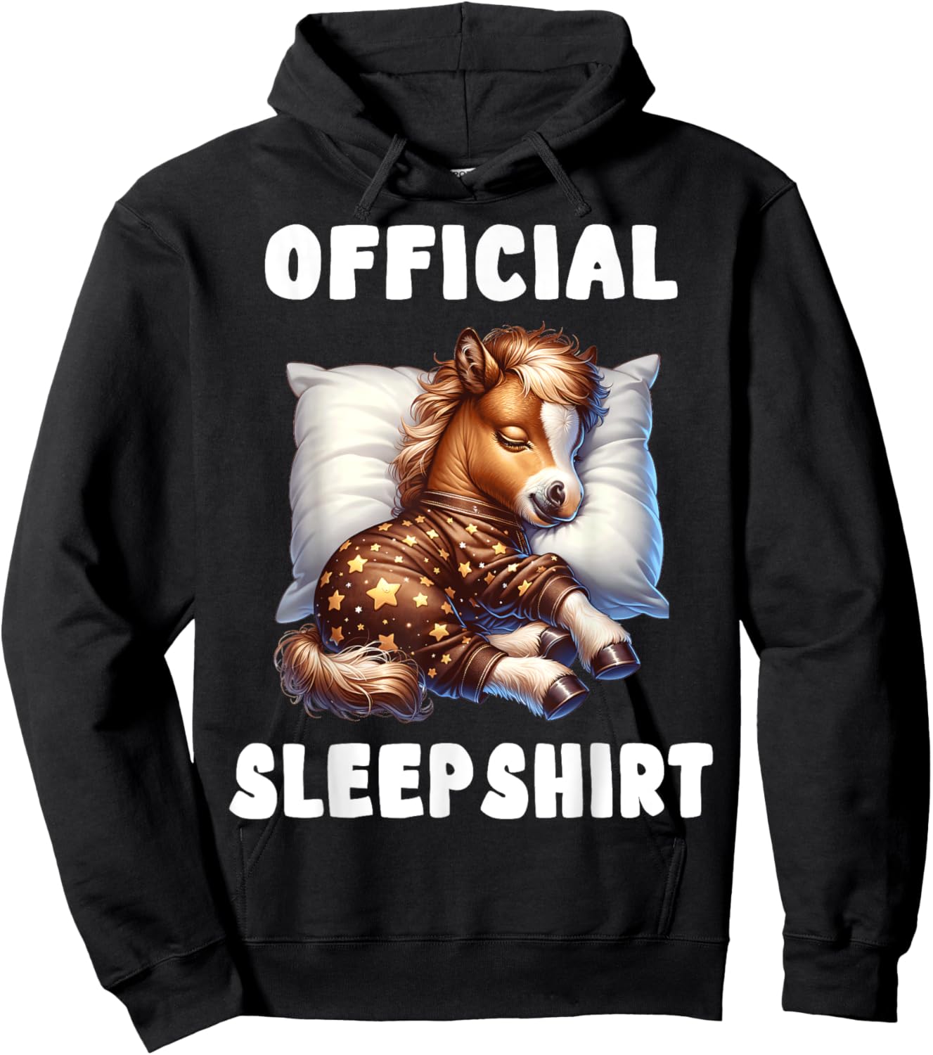 Horse - Official Sleepshirt Pajamas Nightgown Hoodie - Hoodie | Black
